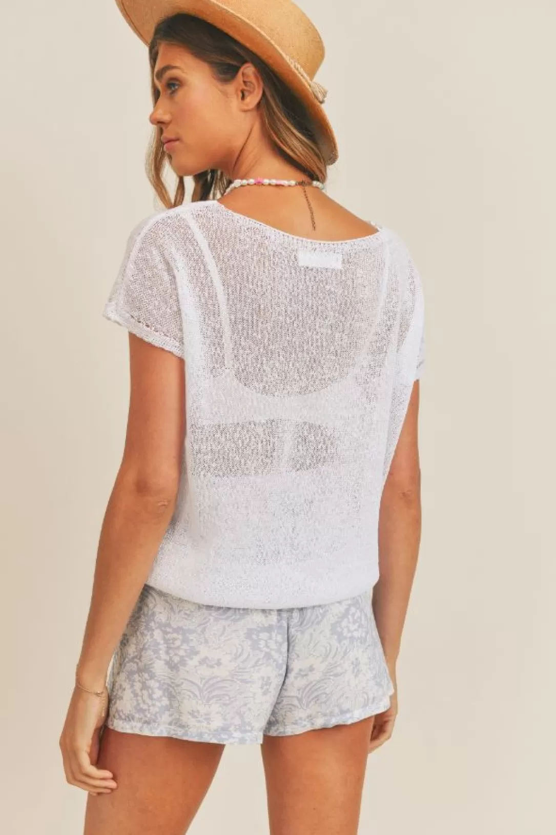 Women Sage The Label Aimee Drop Shoulder Crochet Top-Ivory |