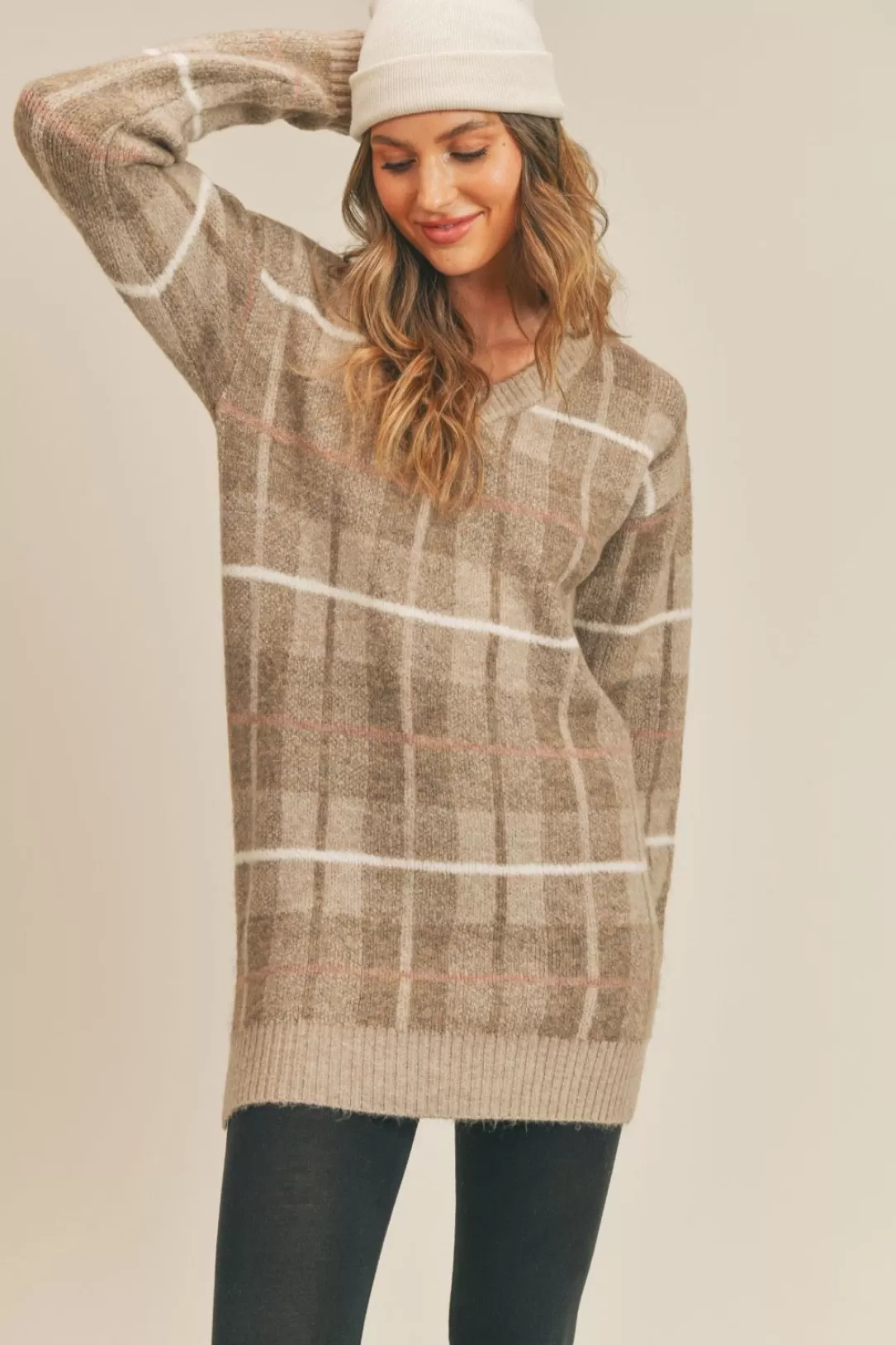 Women Sage The Label All Autumn Sweater Dress-Taupe |