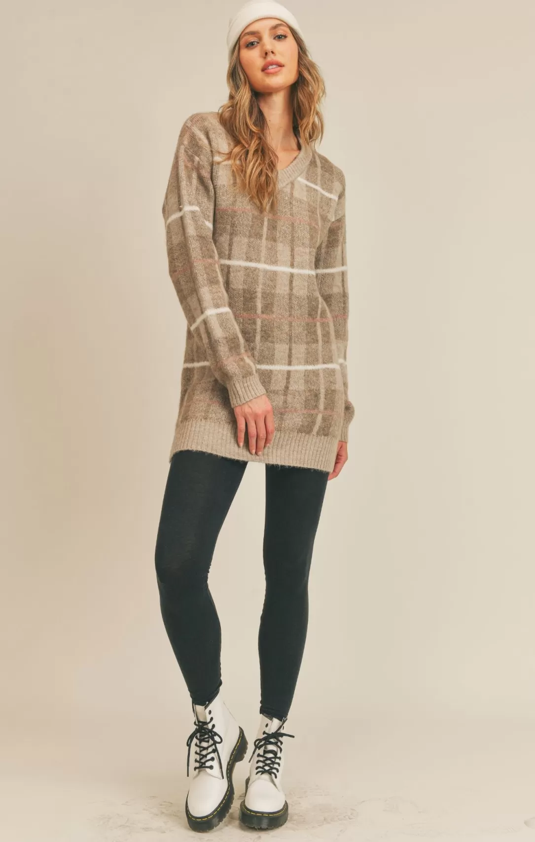 Women Sage The Label All Autumn Sweater Dress-Taupe |