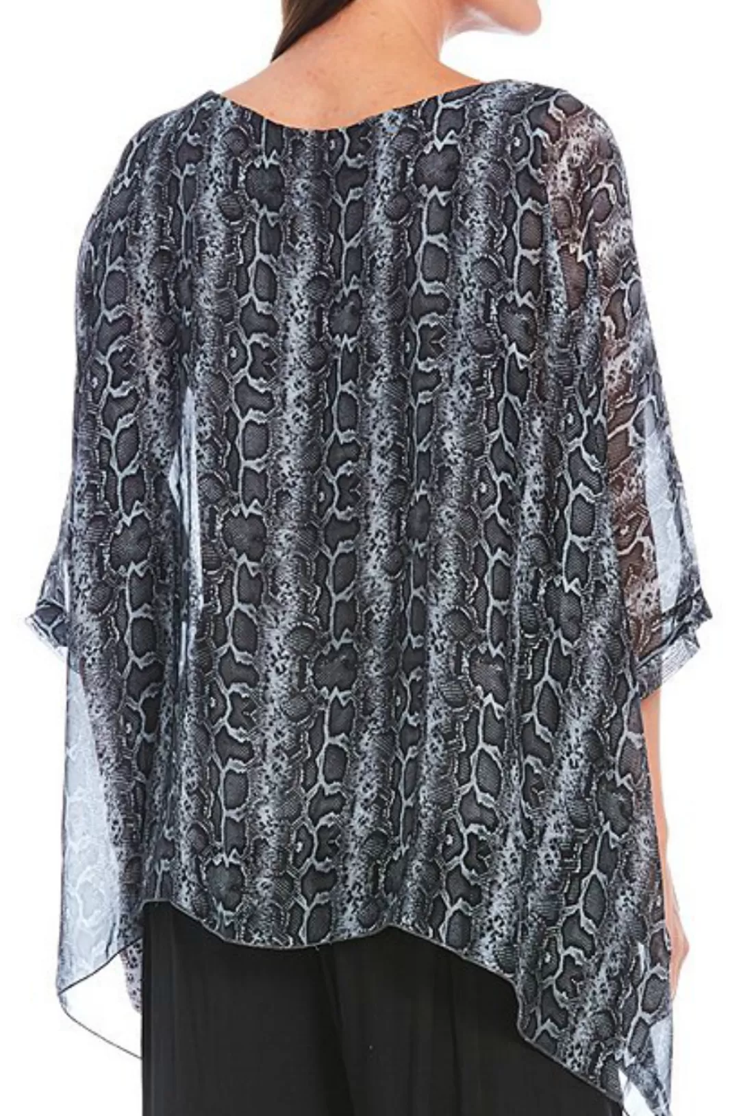 Women M Italy Animal Print Silk Blend Poncho |