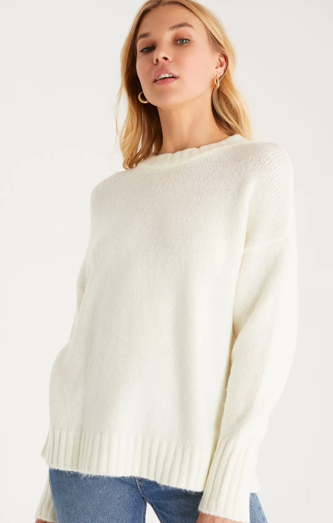 Women Z Supply Annette Cozy Sweater-Sandstone |