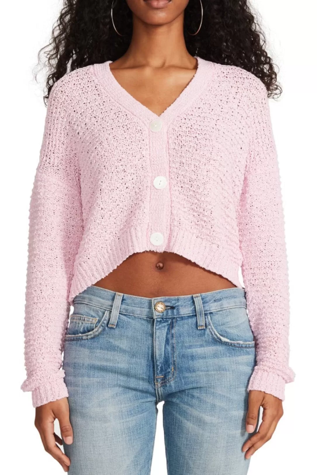 Women BB Dakota by Steve Madden Bonfire Crop Cardigan-Pink Tulle |