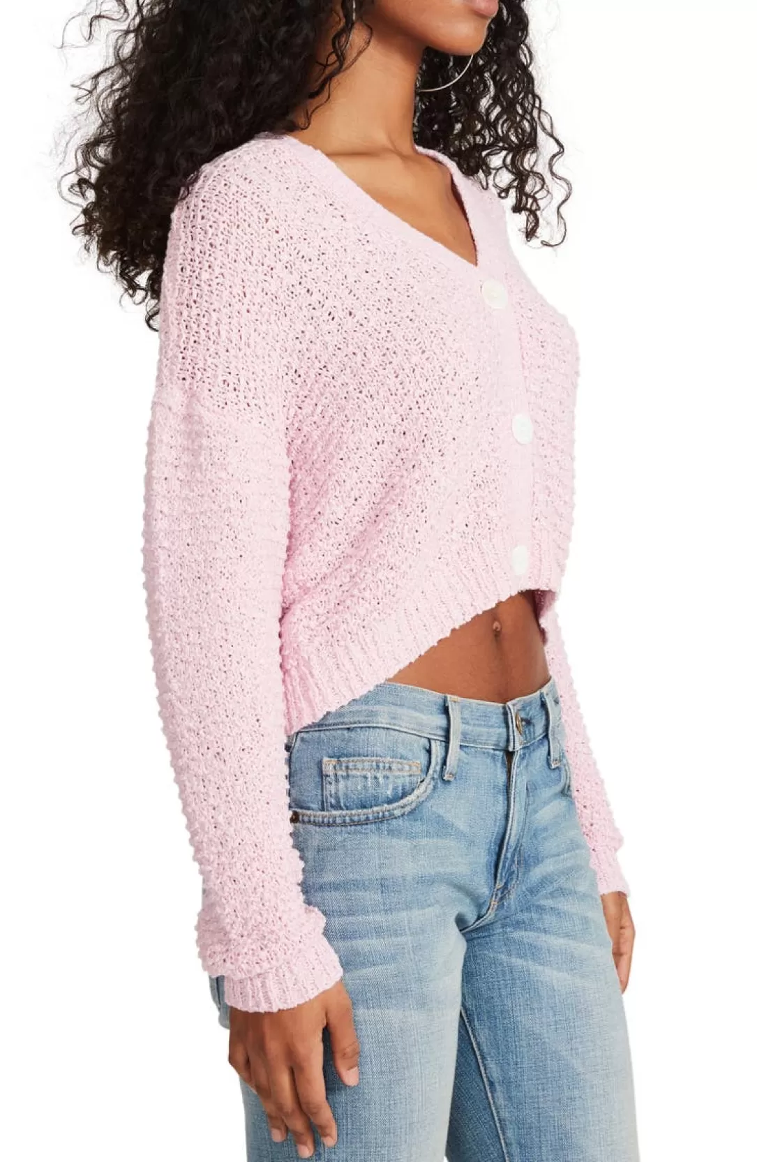 Women BB Dakota by Steve Madden Bonfire Crop Cardigan-Pink Tulle |