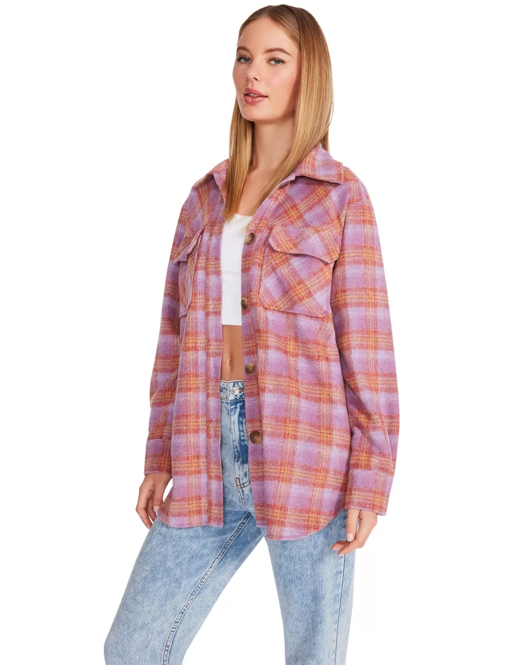 Women BB Dakota by Steve Madden Brooklyn Shacket-Vintage Purple |