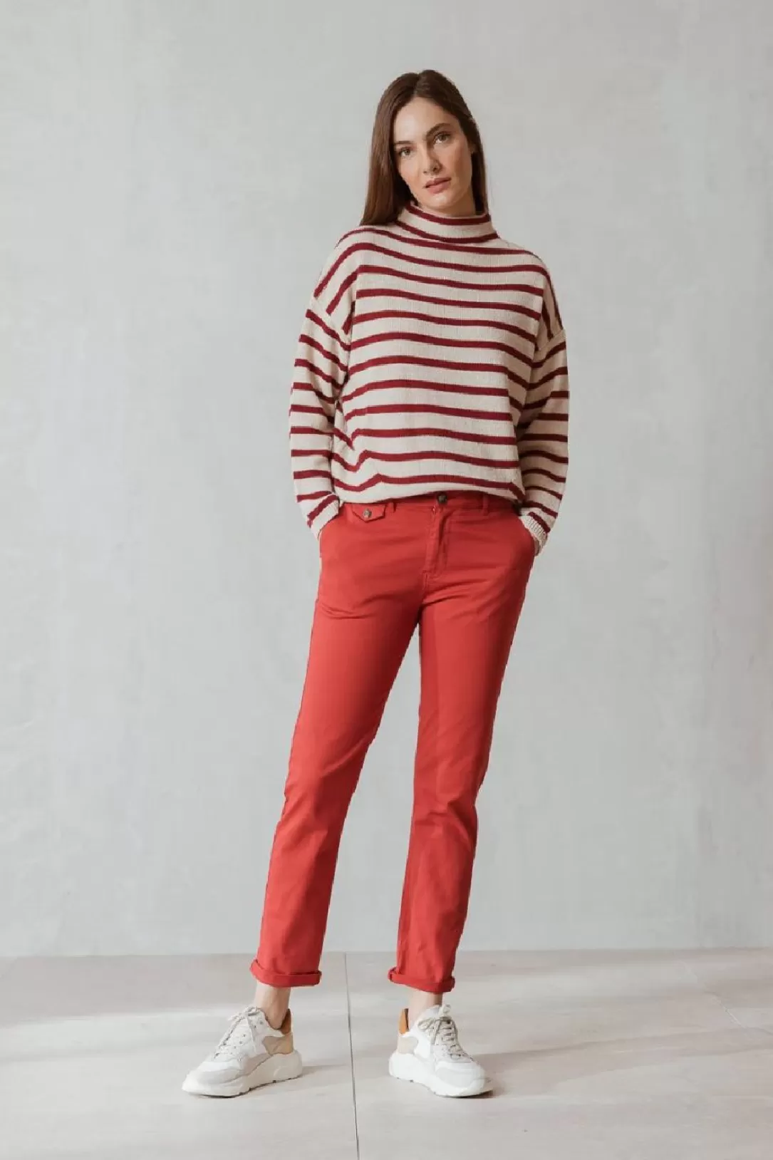 Women Indi & Cold Chino Luca Pants-Rojo |