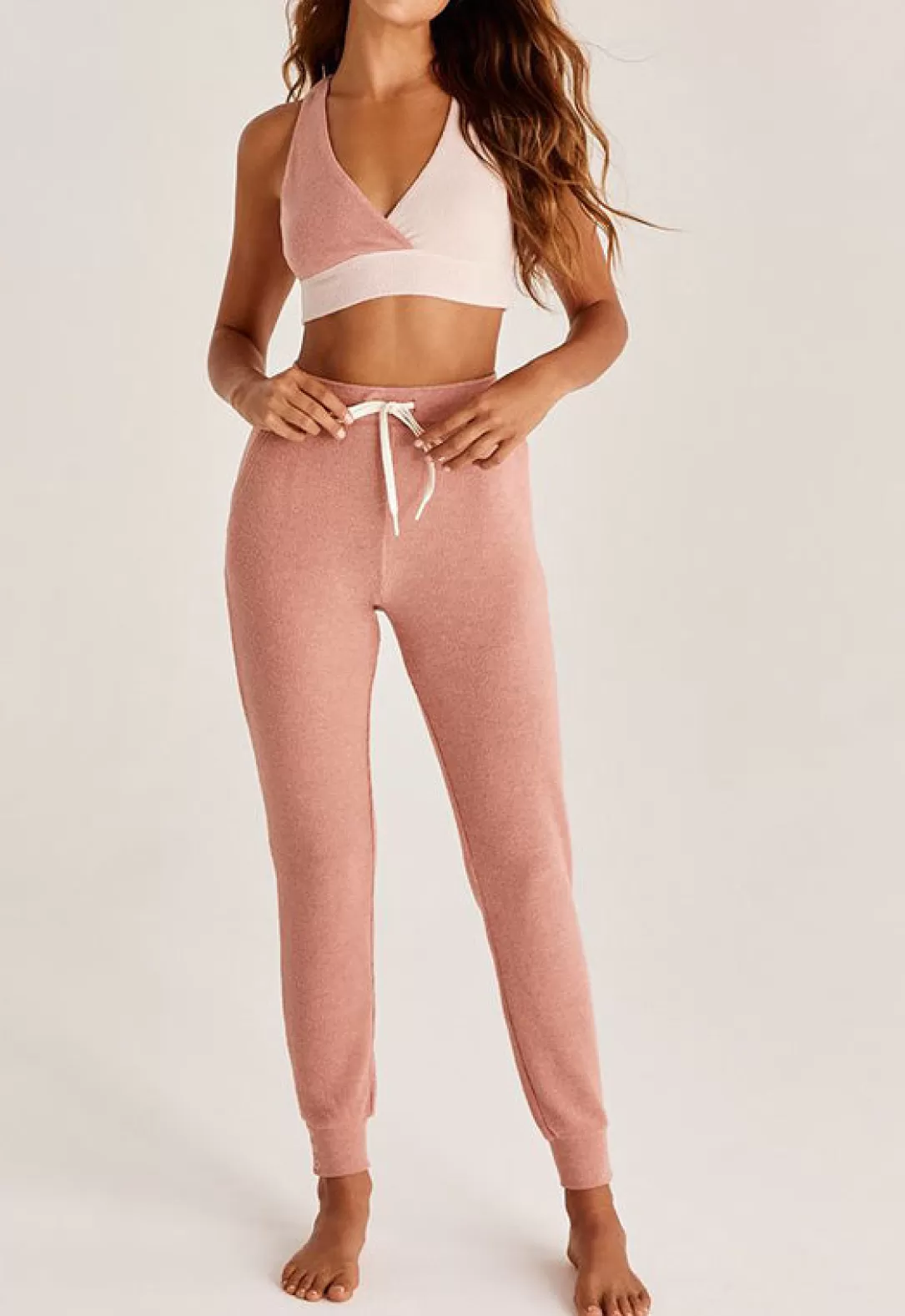Women Z Supply Color Block Lounge Bra-Pink Sky |