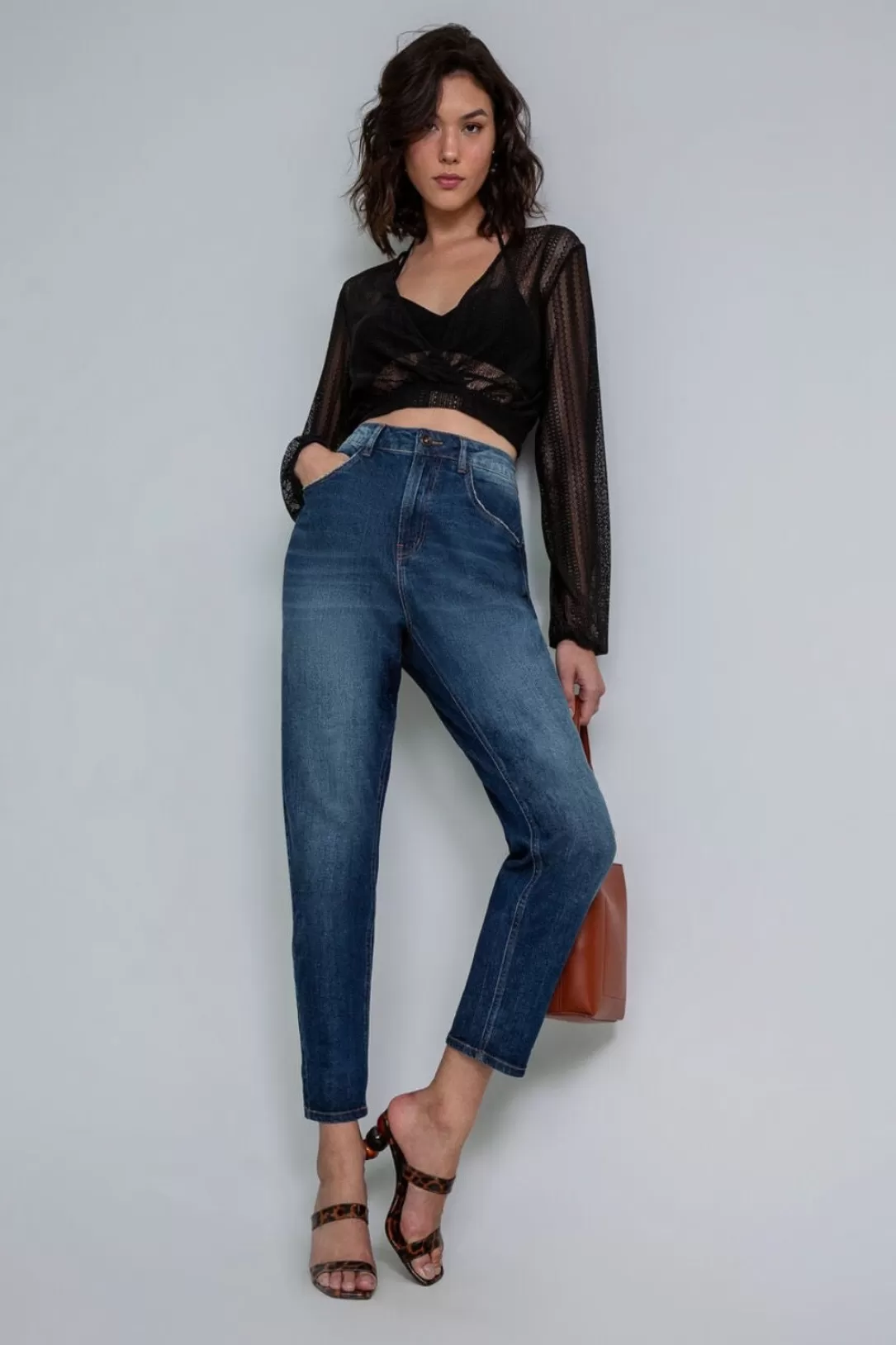 Women Lez a Lez Crop Mom Jeans |