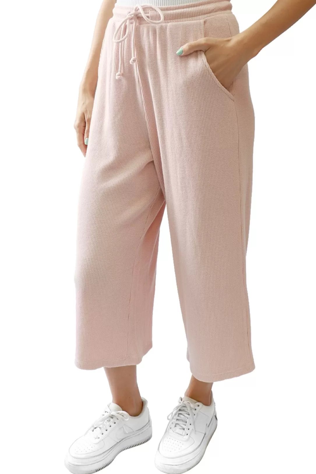 Women RD Style Crop Wide Leg Pant-Shrimp |