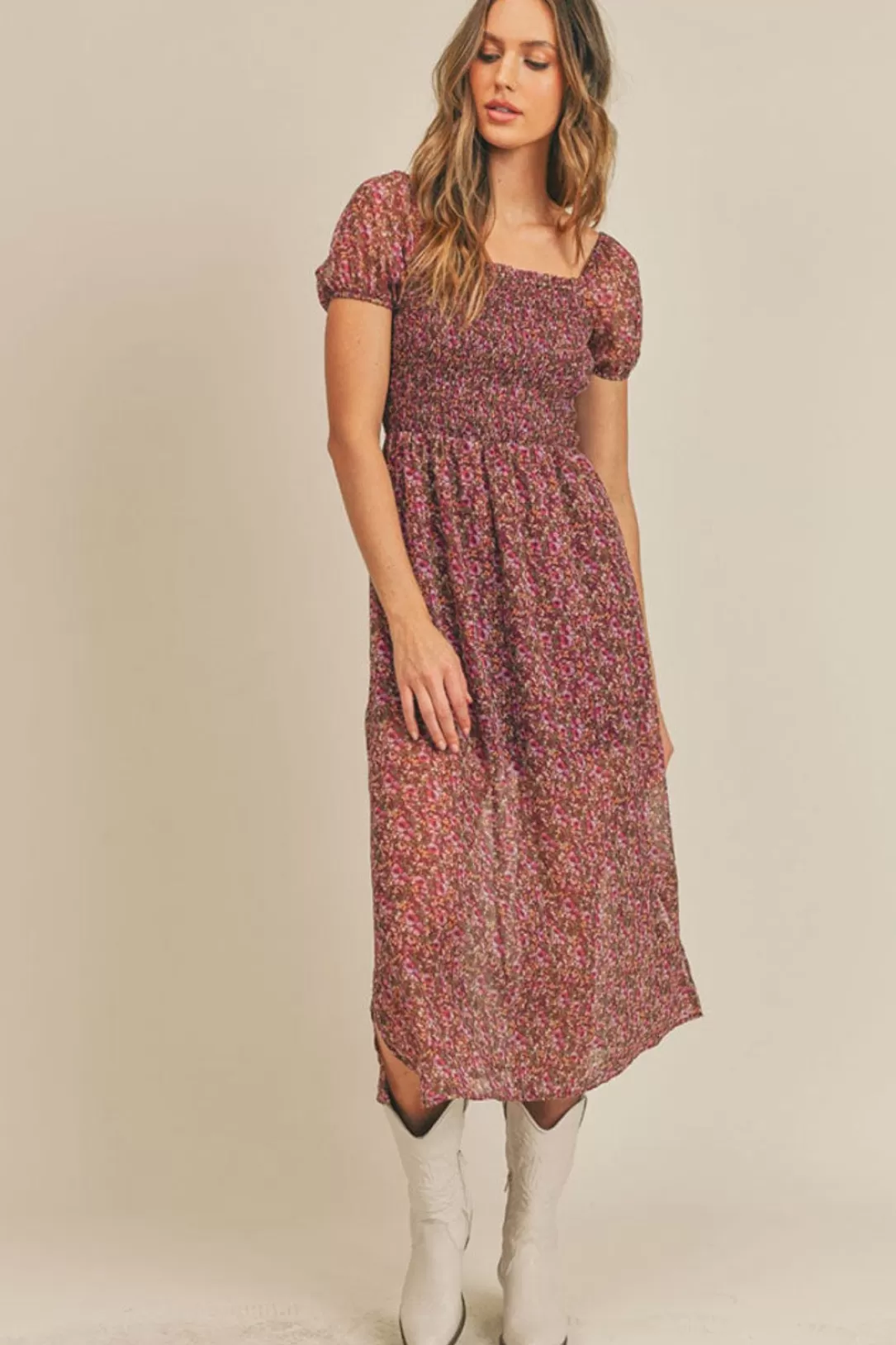 Women Sadie & Sage Dear Rosaline Midi Dress-Magenta |