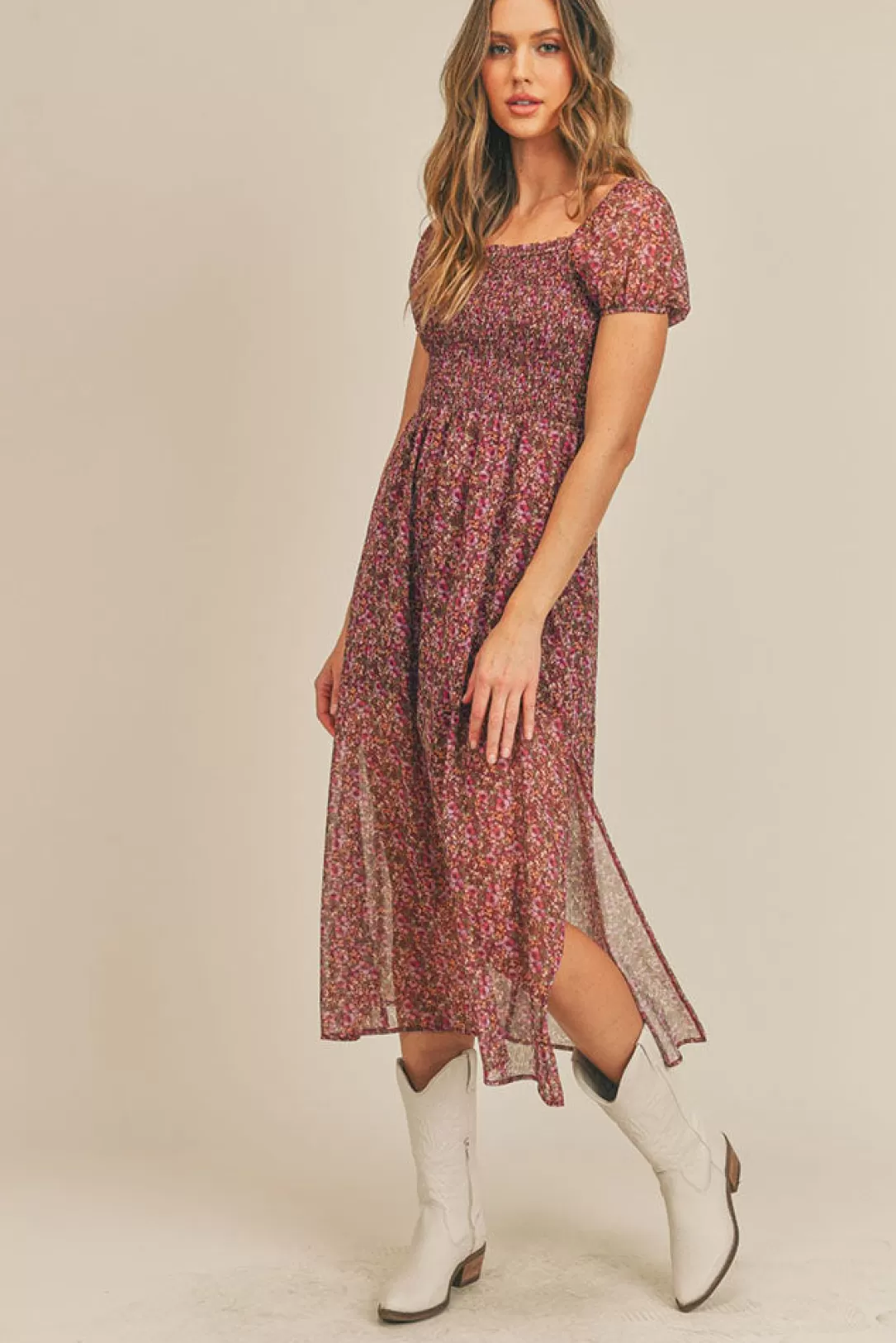 Women Sadie & Sage Dear Rosaline Midi Dress-Magenta |