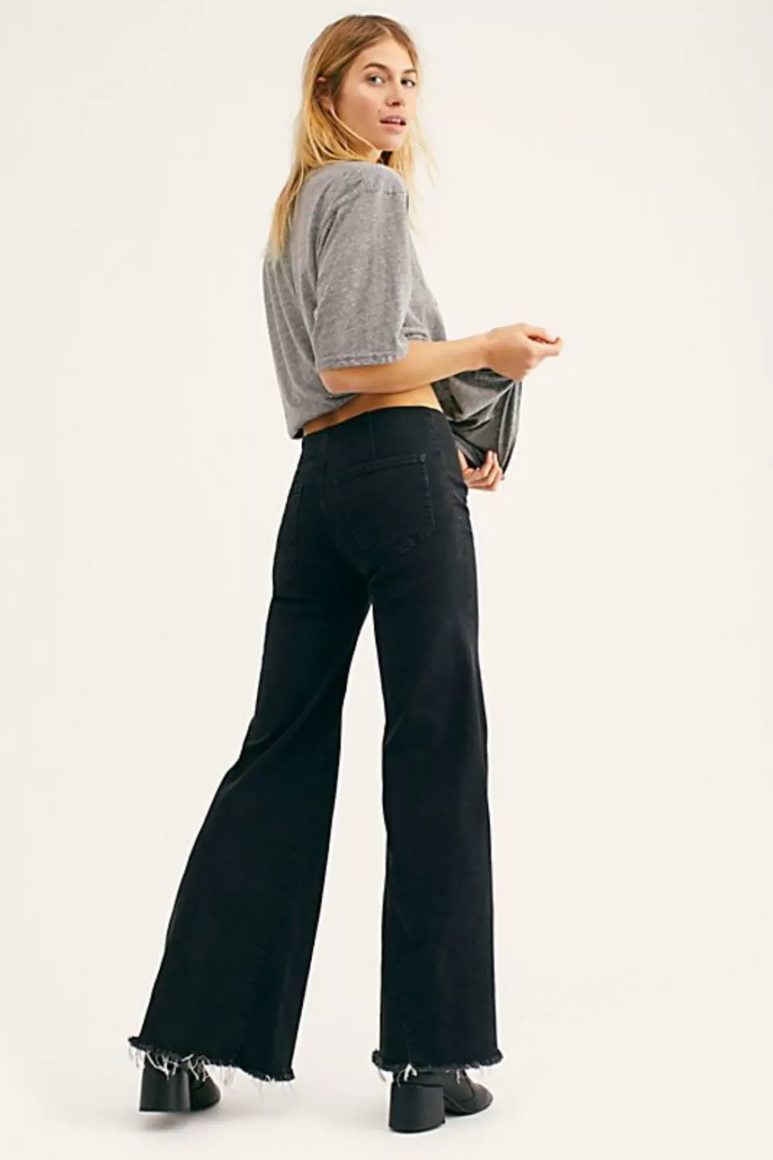 Women Free People Drapey A-Line Pull-On Jeans |