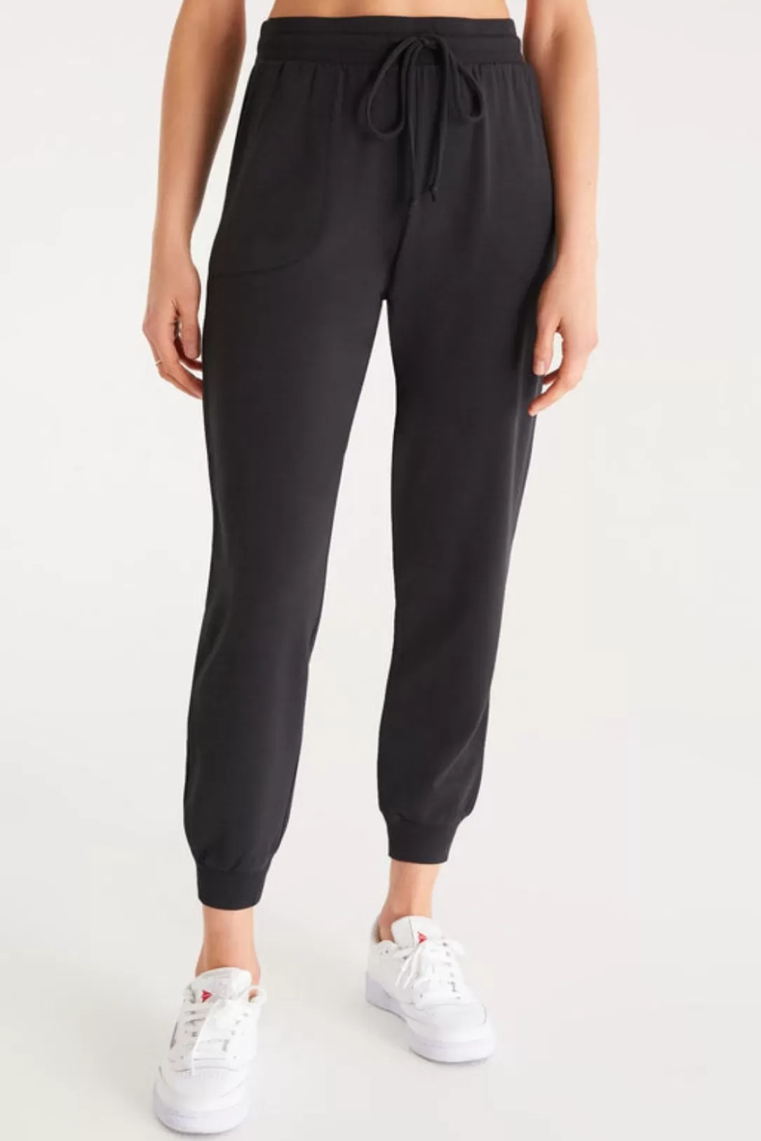 Women Z Supply Easy Fleece Sweatpants Jogger-Black |