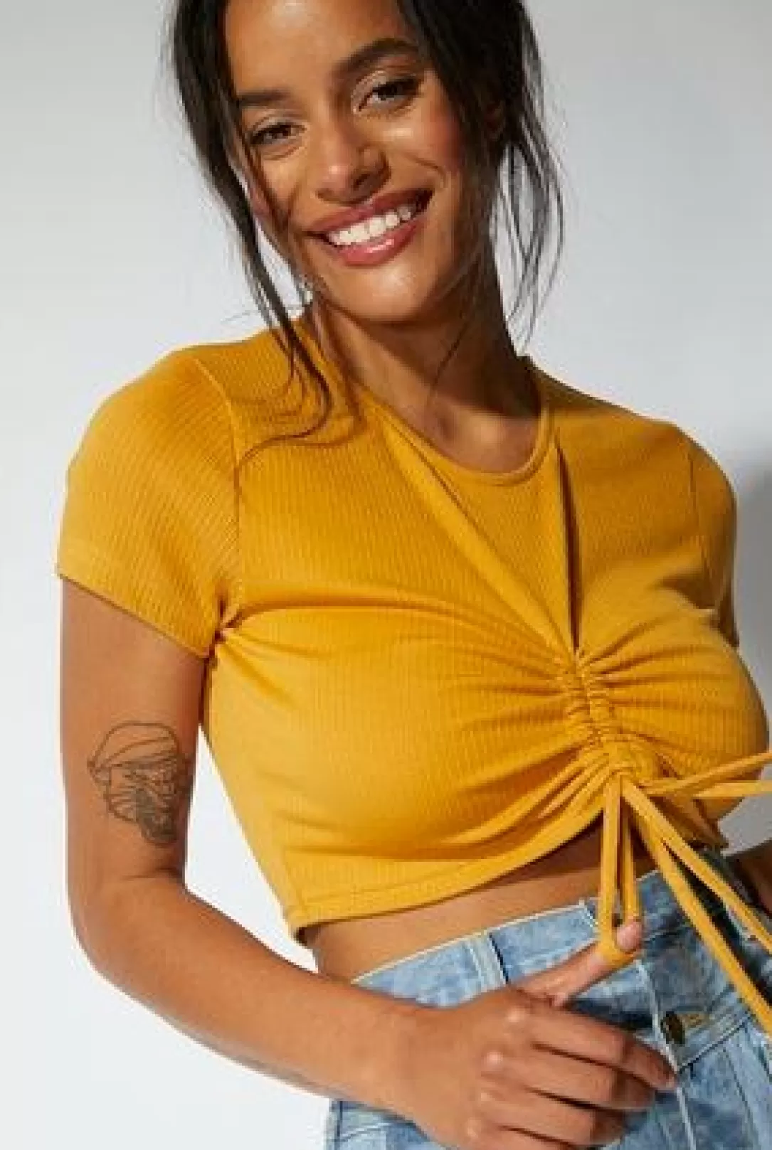 Women Minkpink Emery Tee-Mustard |