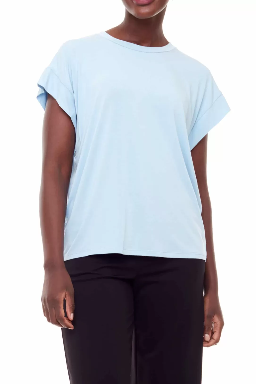 Women I Love Tyler Madison Felicity Solid Top-Light Blue | Iltm