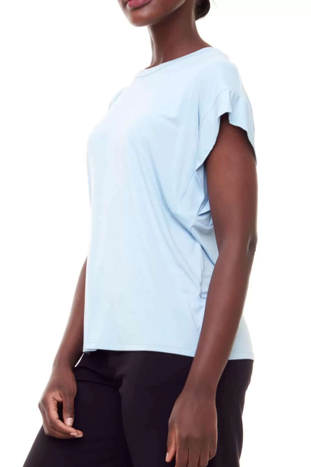 Women I Love Tyler Madison Felicity Solid Top-Light Blue | Iltm