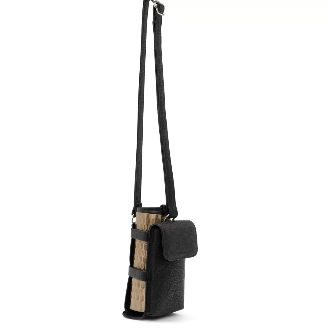 Women Colab Finn Bottle Holder Crossbody-Black |