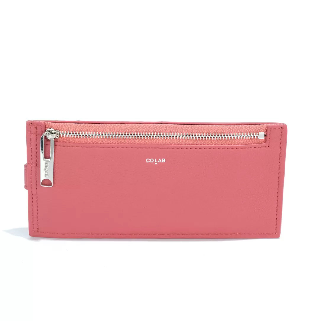 Women Colab Flex Bests Lizou Flat Wallet-Berry |