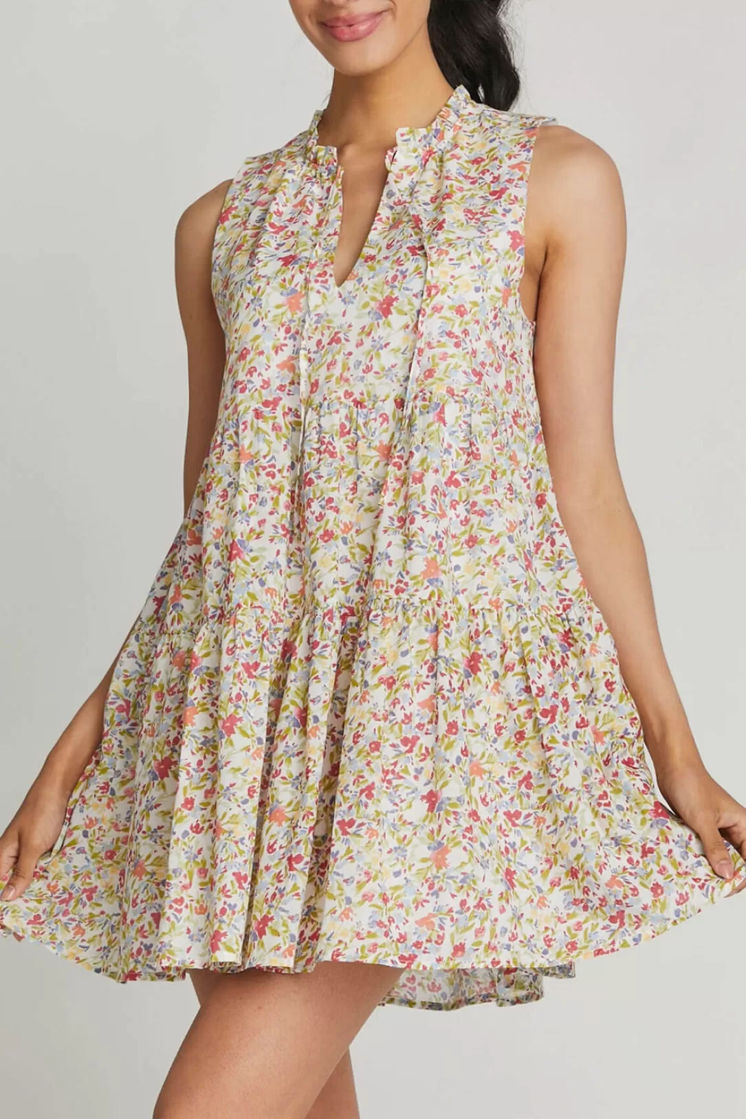 Women BB Dakota by Steve Madden Frills And Florals Sleeveless Cotton Mini Dress |