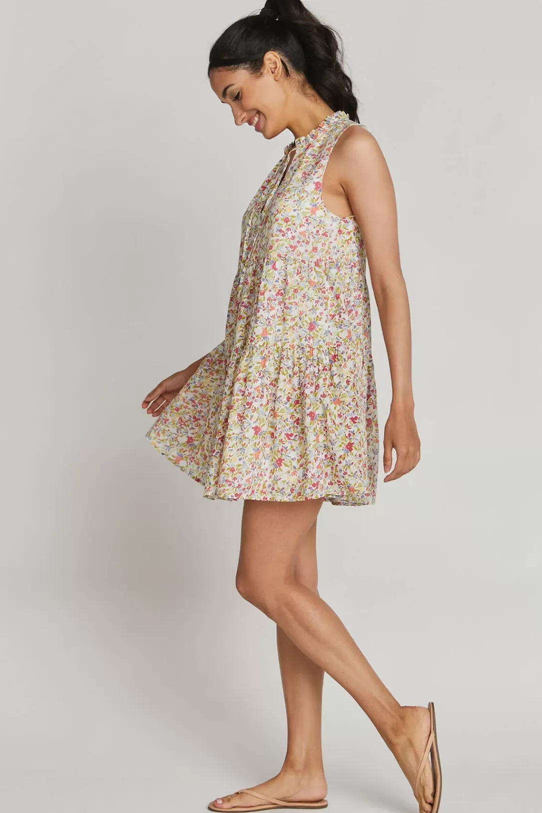 Women BB Dakota by Steve Madden Frills And Florals Sleeveless Cotton Mini Dress |