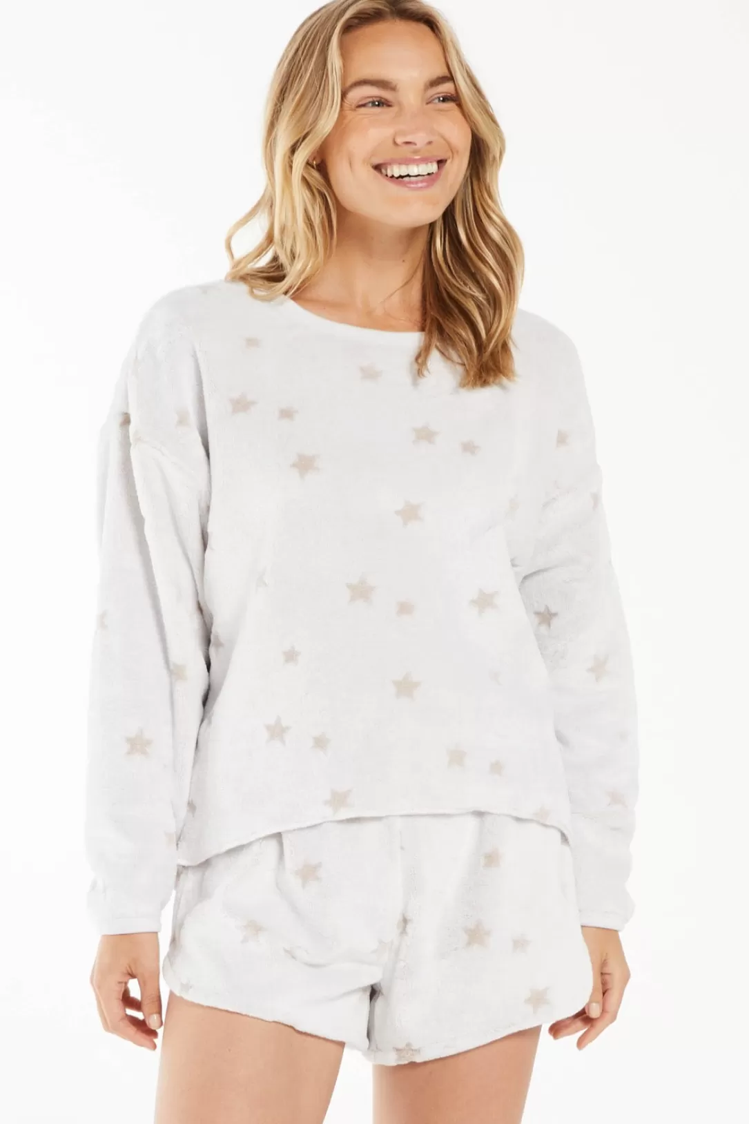 Women Z Supply Frosted Plush Star Long Sleeve Top |