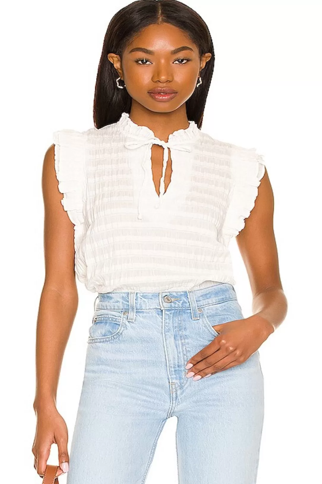 Women BB Dakota by Steve Madden Hearts A Flutter Top-White |