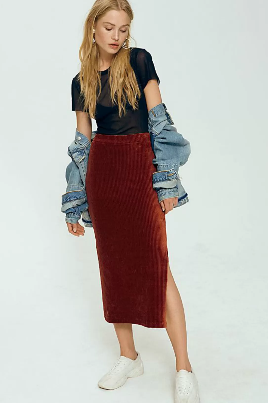 Women Free People Helen Rib Tube Skirt |