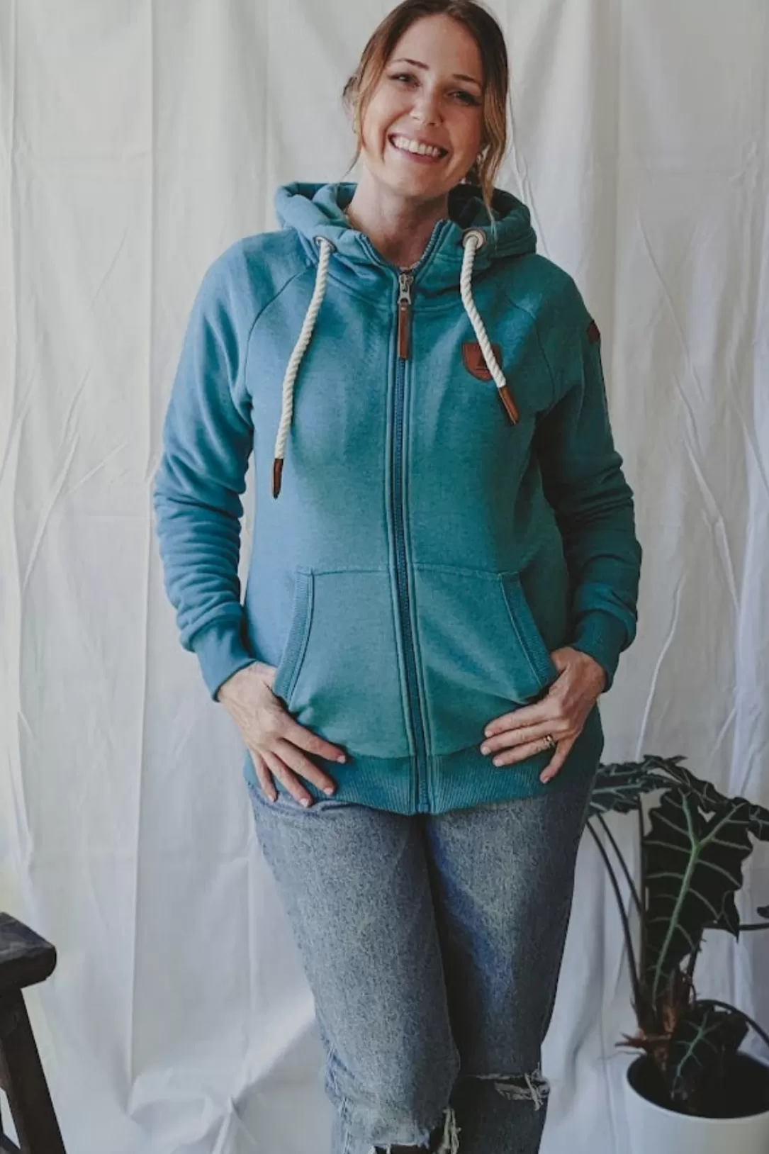 Women Wanakome Hera Zip Hoodie-Lake |