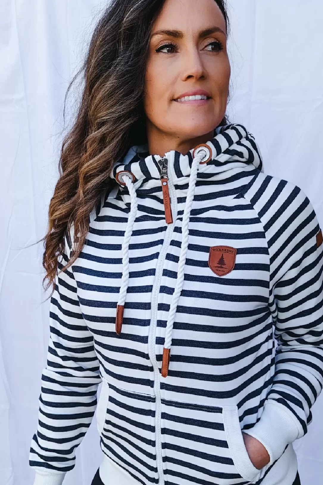 Women Wanakome Hera Zip Hoodie-Stripe |