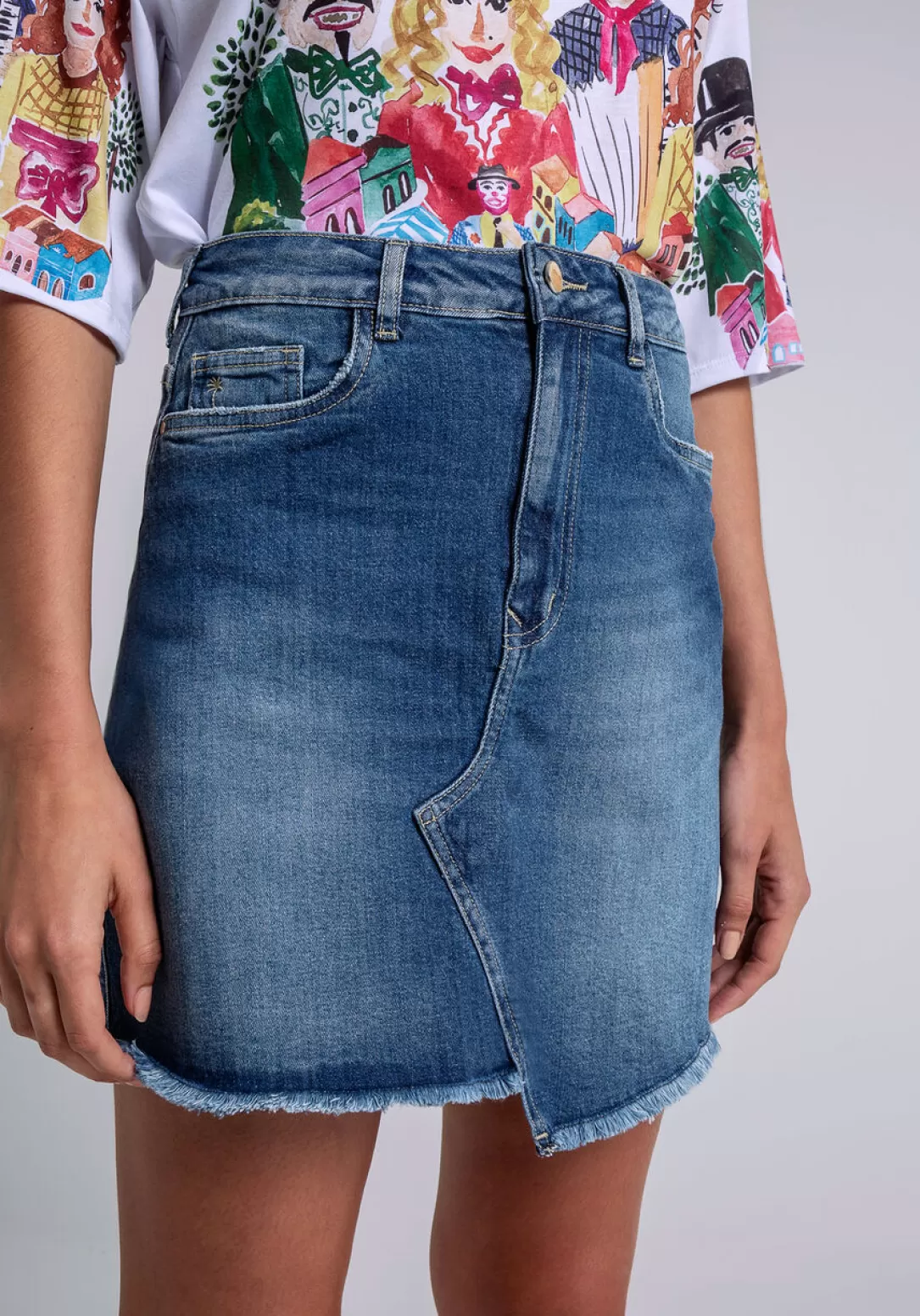 Women Lez a Lez High Waist Jean Skirt |