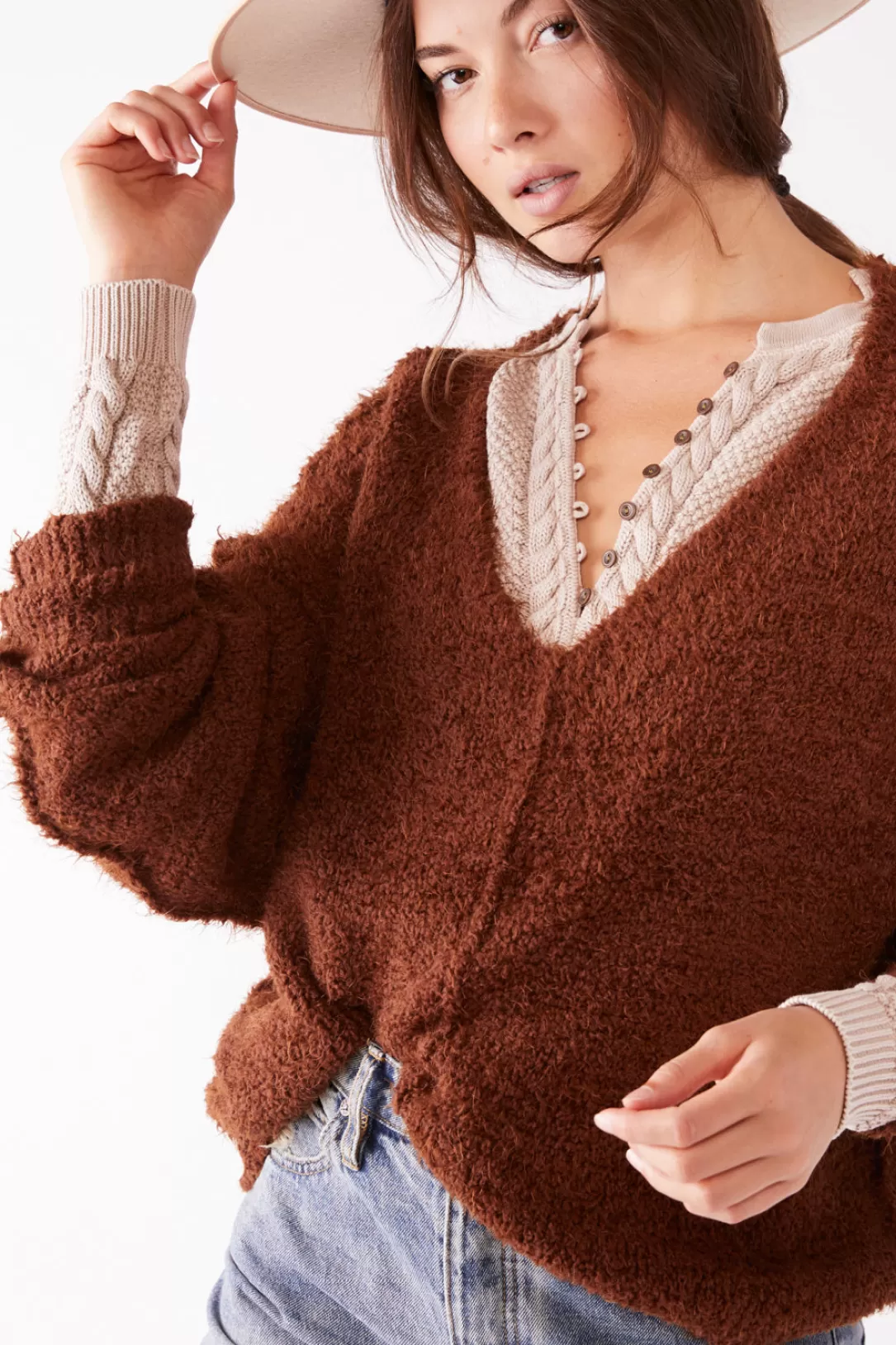 Women Free People Icing V-Neck Pullover |