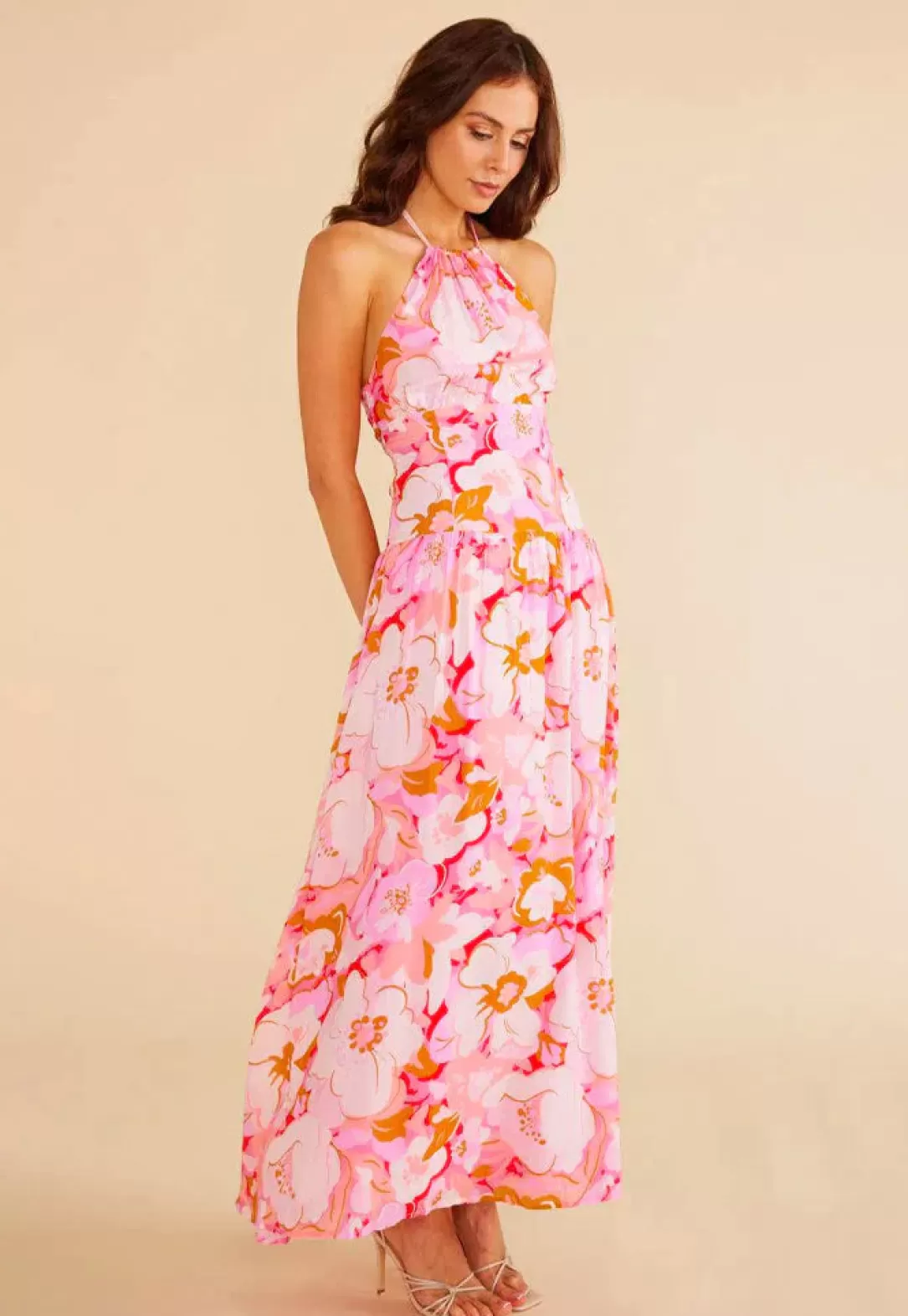 Women Minkpink Josie Halter Maxi Dress-Floral |