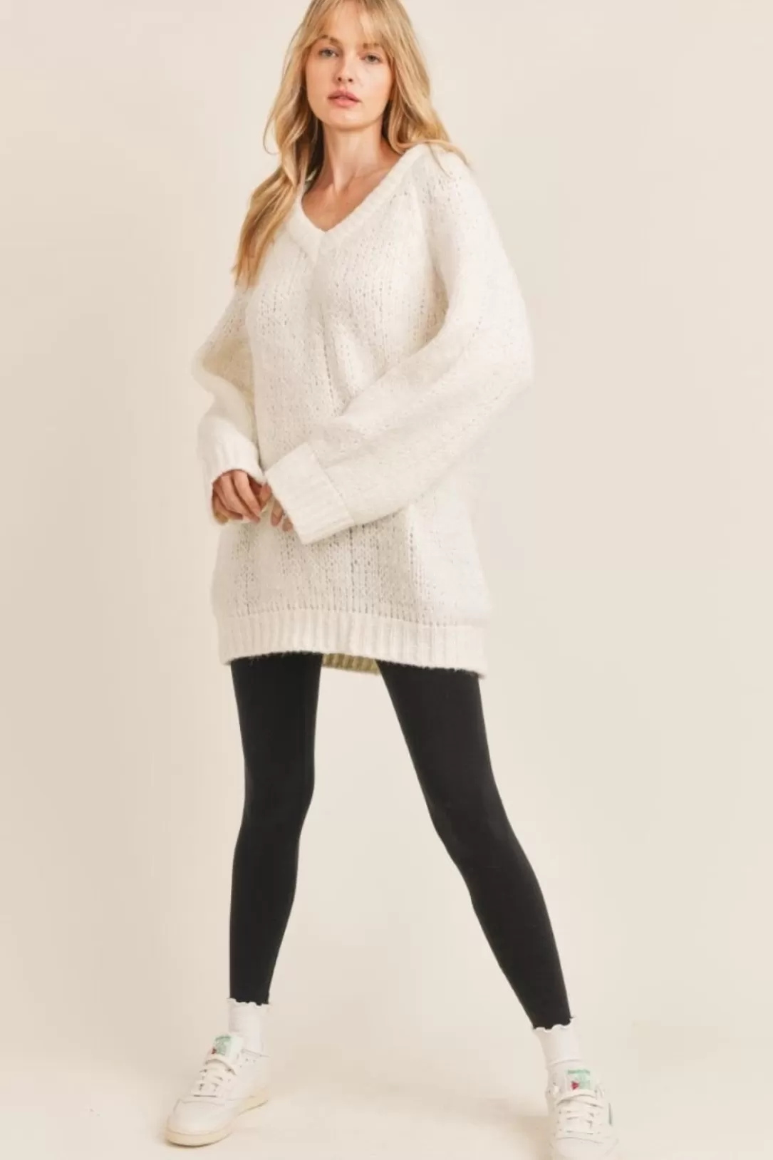 Women Sadie & Sage Just Vibes Chunky Pullover-Ivory |