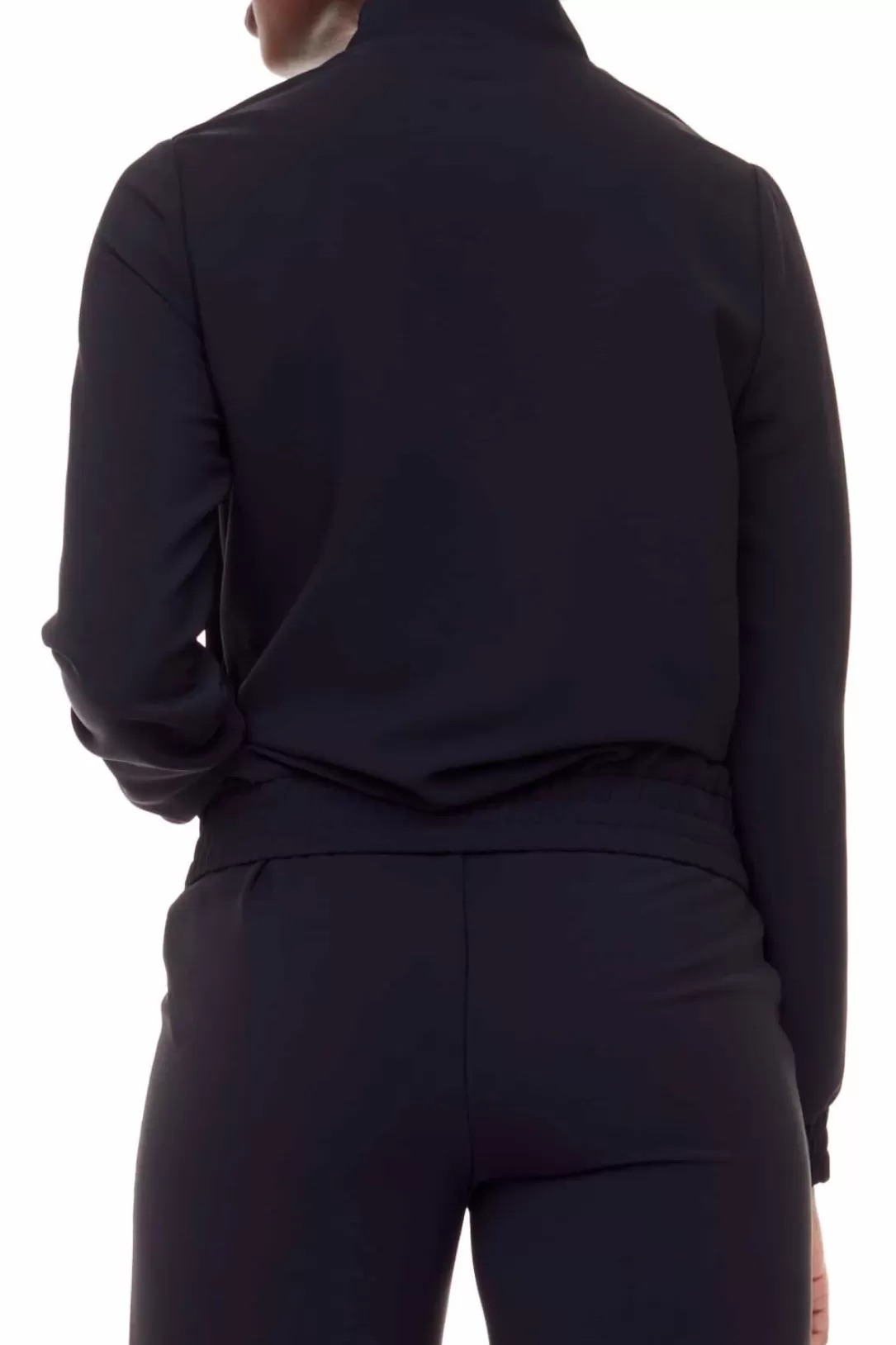 Women I Love Tyler Madison Kamala Silk Bomber Jacket-Black | Iltm