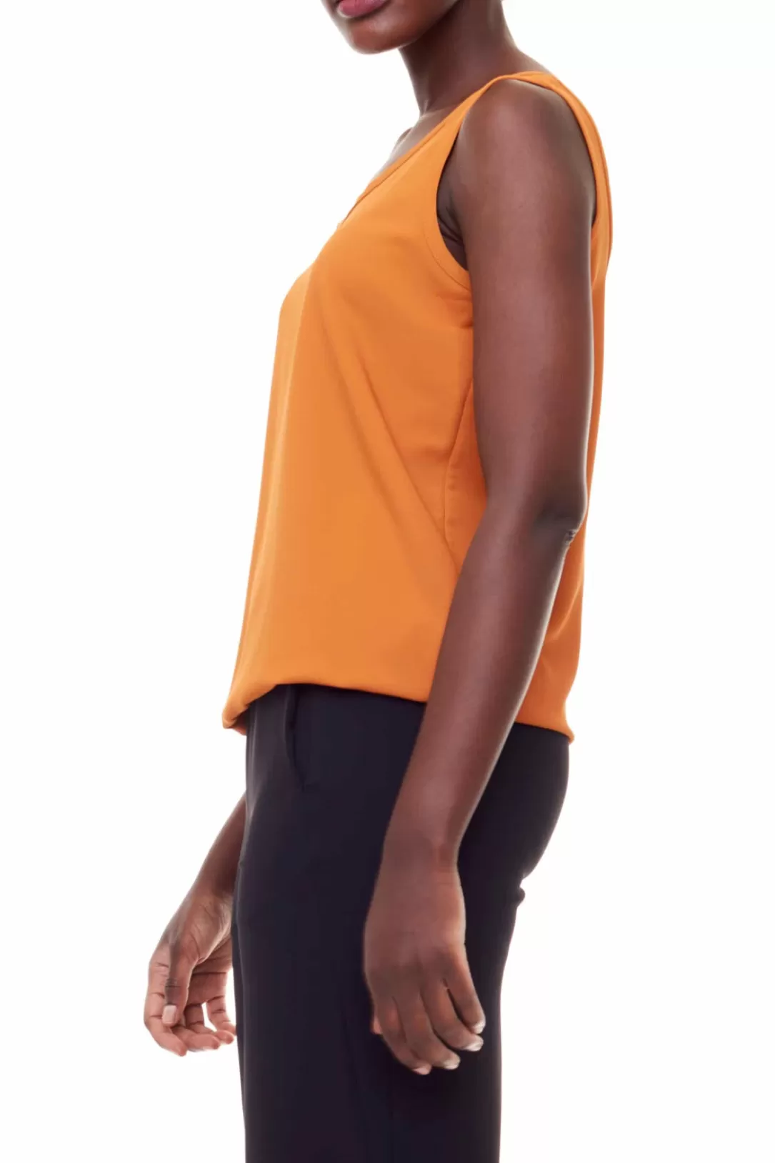 Women I Love Tyler Madison Kate Silk Tank-Mustard | Iltm