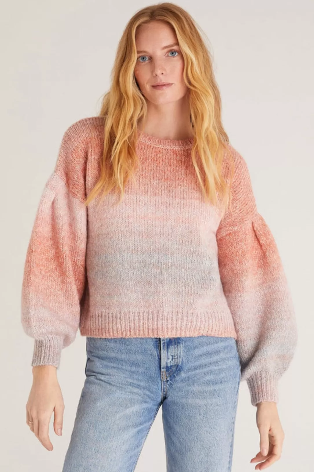 Women Z Supply Kersa Ombre Sweater-Pink Cedar |