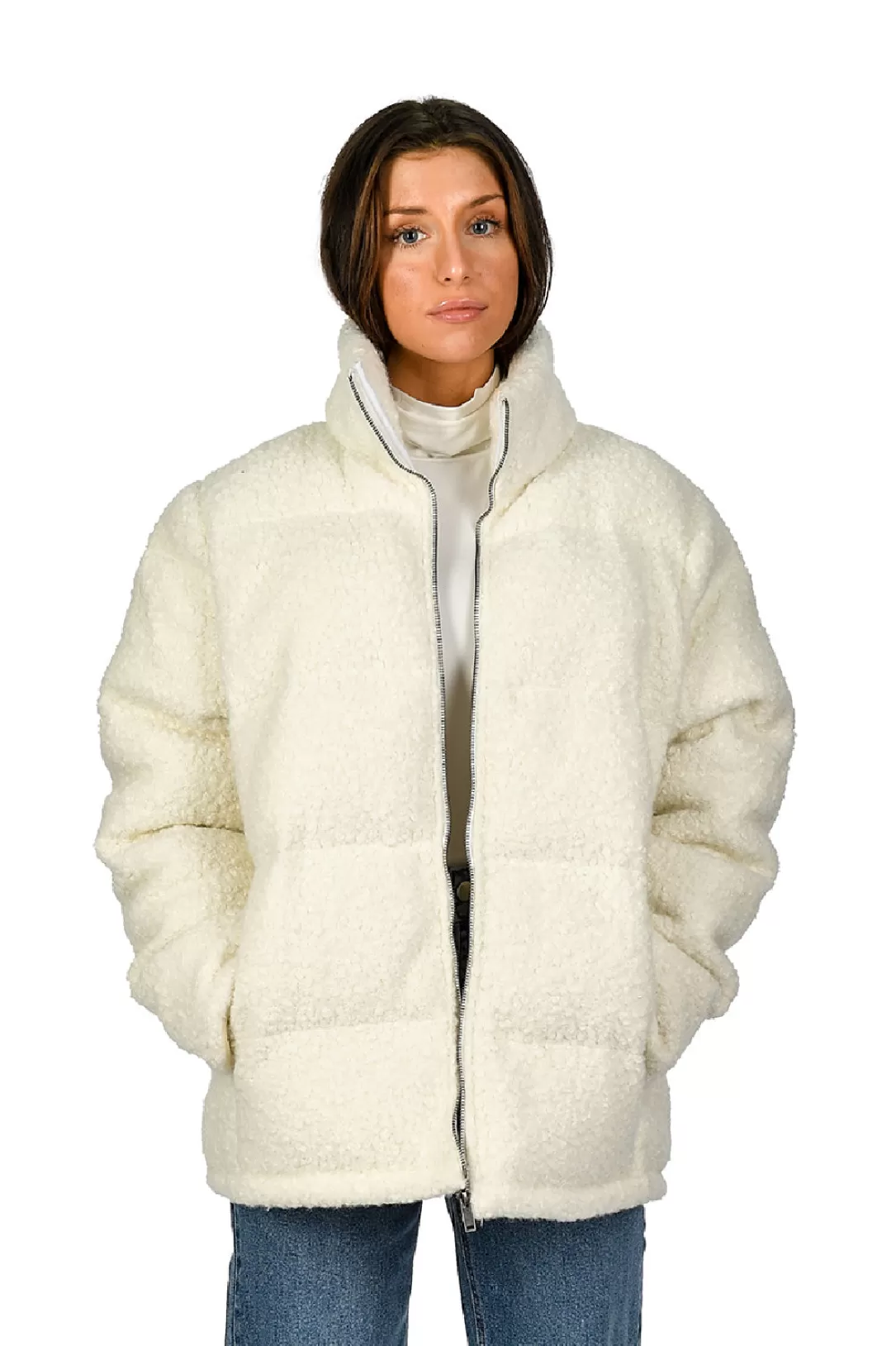 Women RD Style Ladies Woven Coat-Cream |