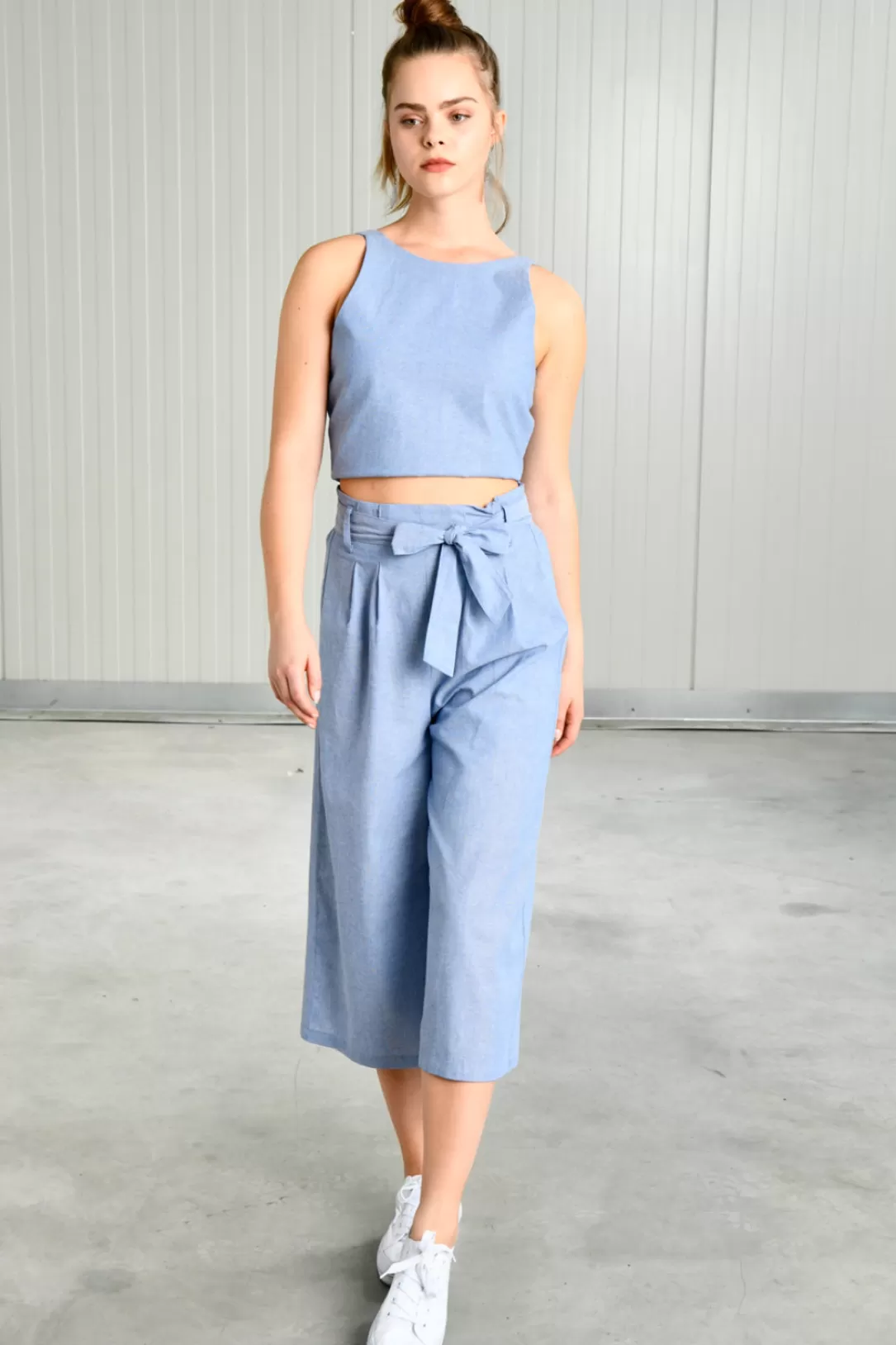 Women 24 Colours Light Blue Culottes |