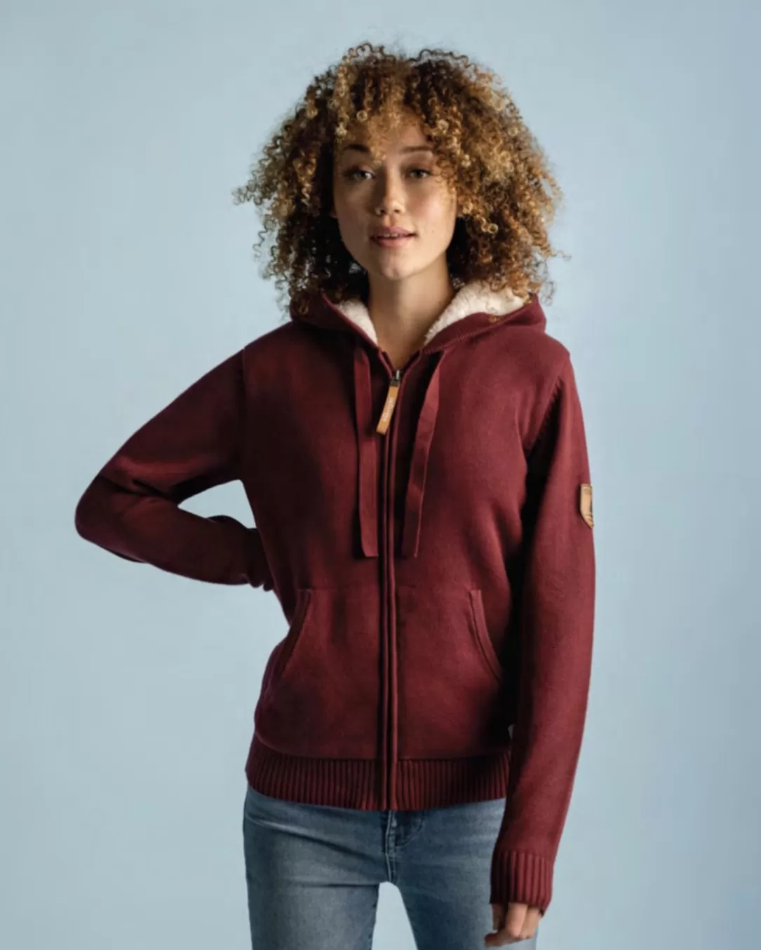 Women Wanakome Luna Full Zip Hoodie-Mulberry |