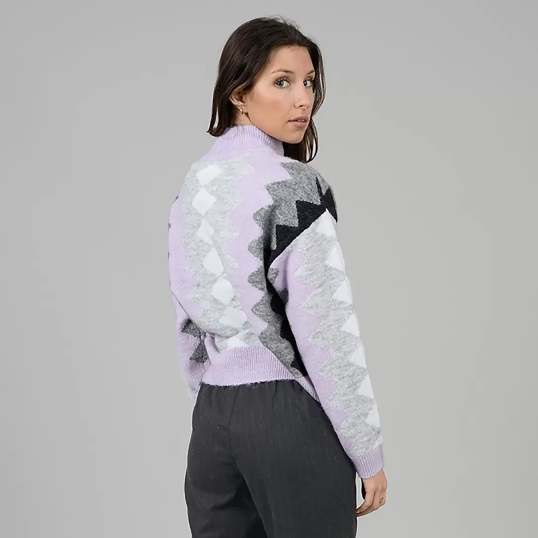 Women RD Style Marabella Mockneck Sweater-Lilac |