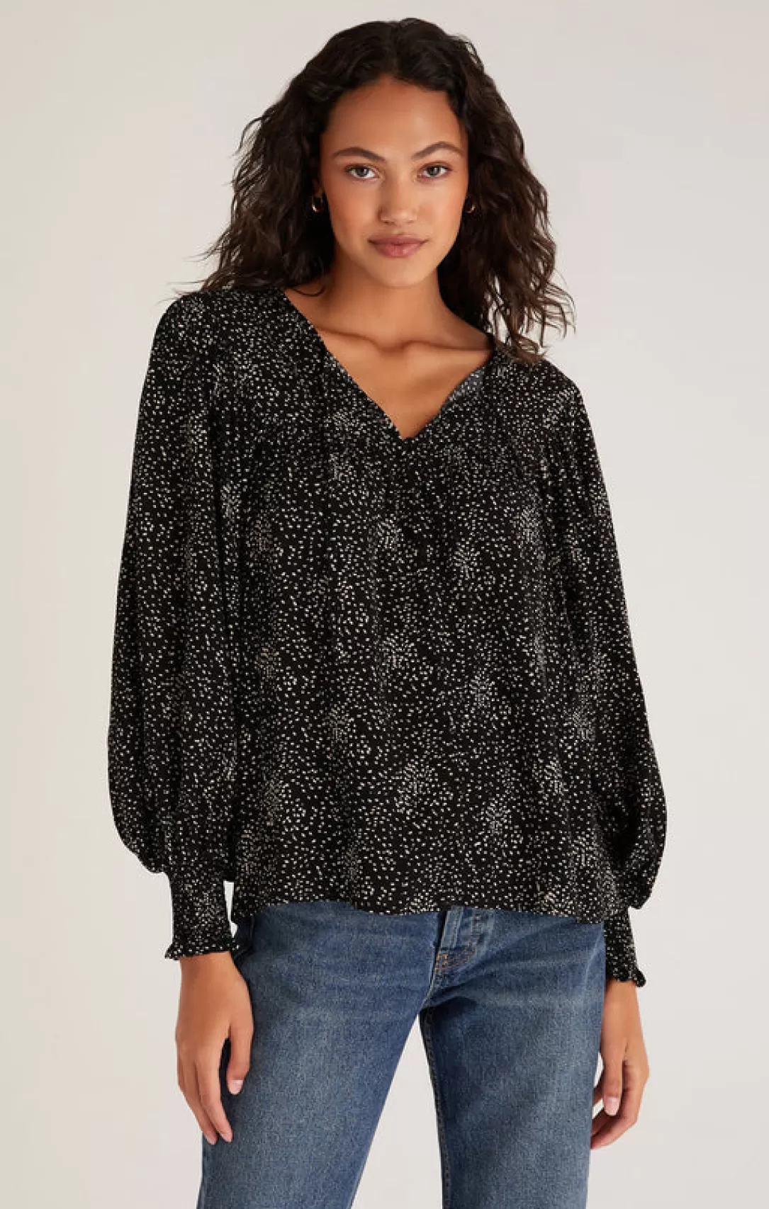 Women Z Supply Miriam Dot Top-Black |