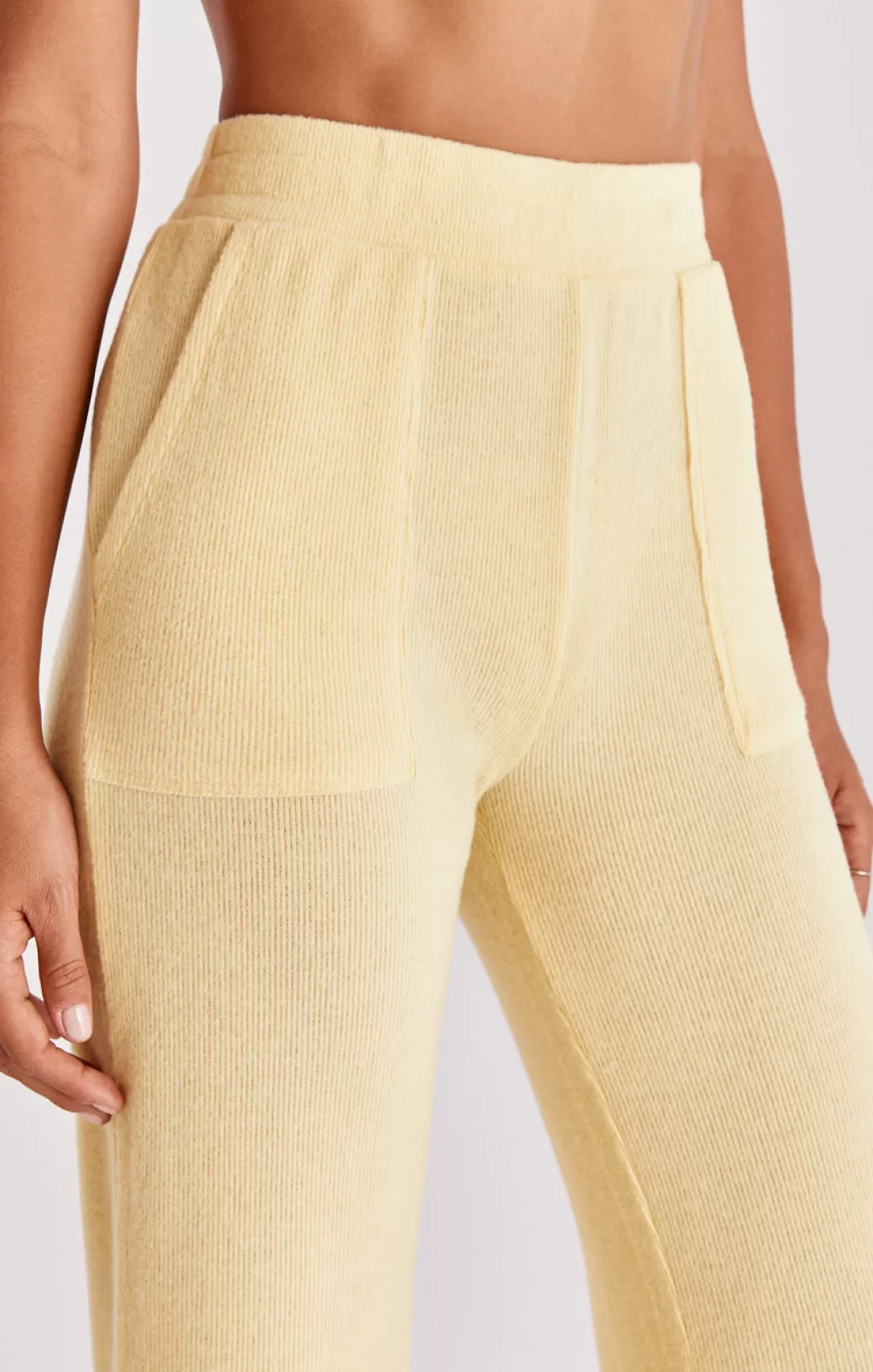 Women Z Supply Morning Rib Pant-Sunflower |