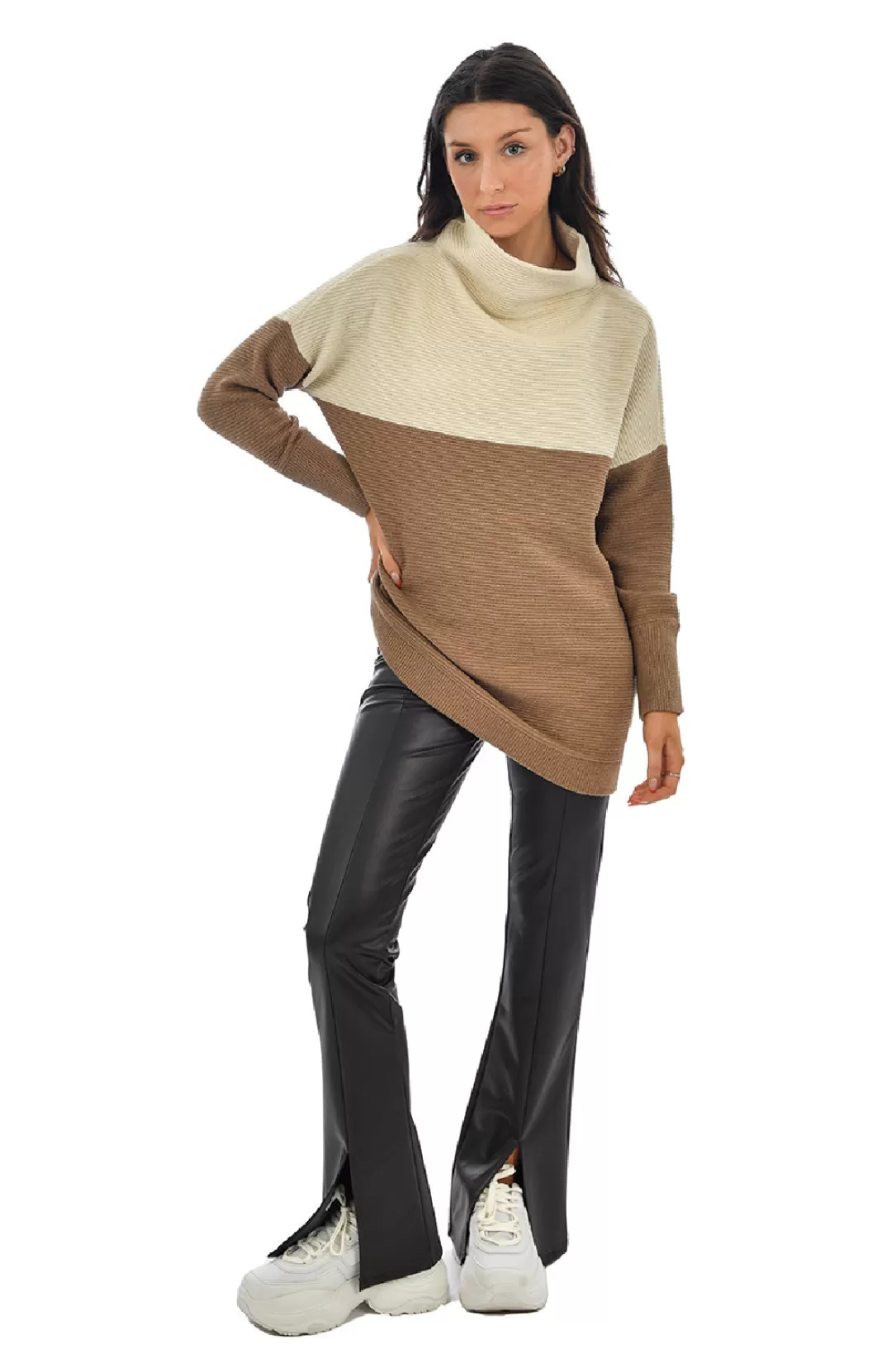 Women RD Style Nancy Color Block Ottoman-Cocoa |