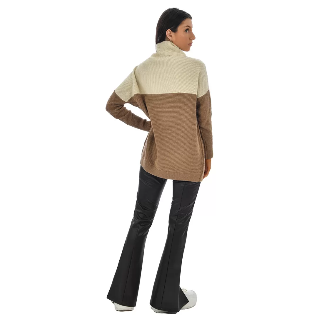Women RD Style Nancy Color Block Ottoman-Cocoa |