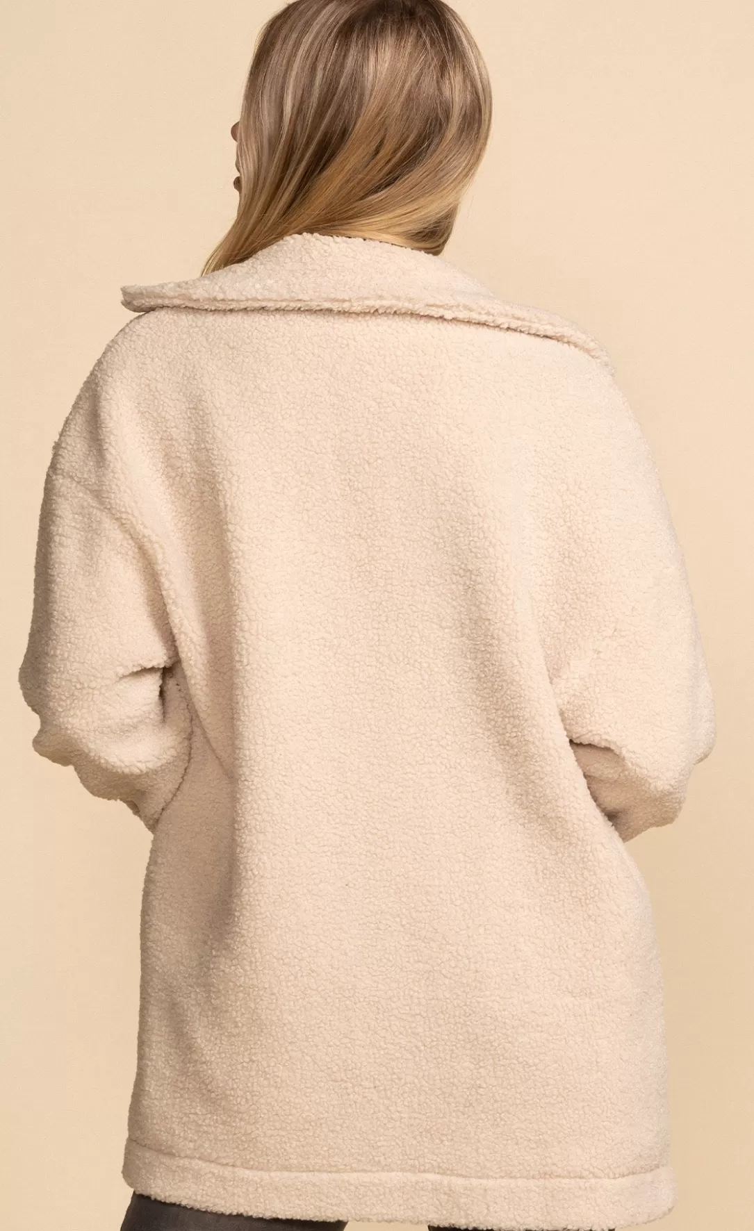 Women Pink Martini Narla Teddy Coat-Beige |