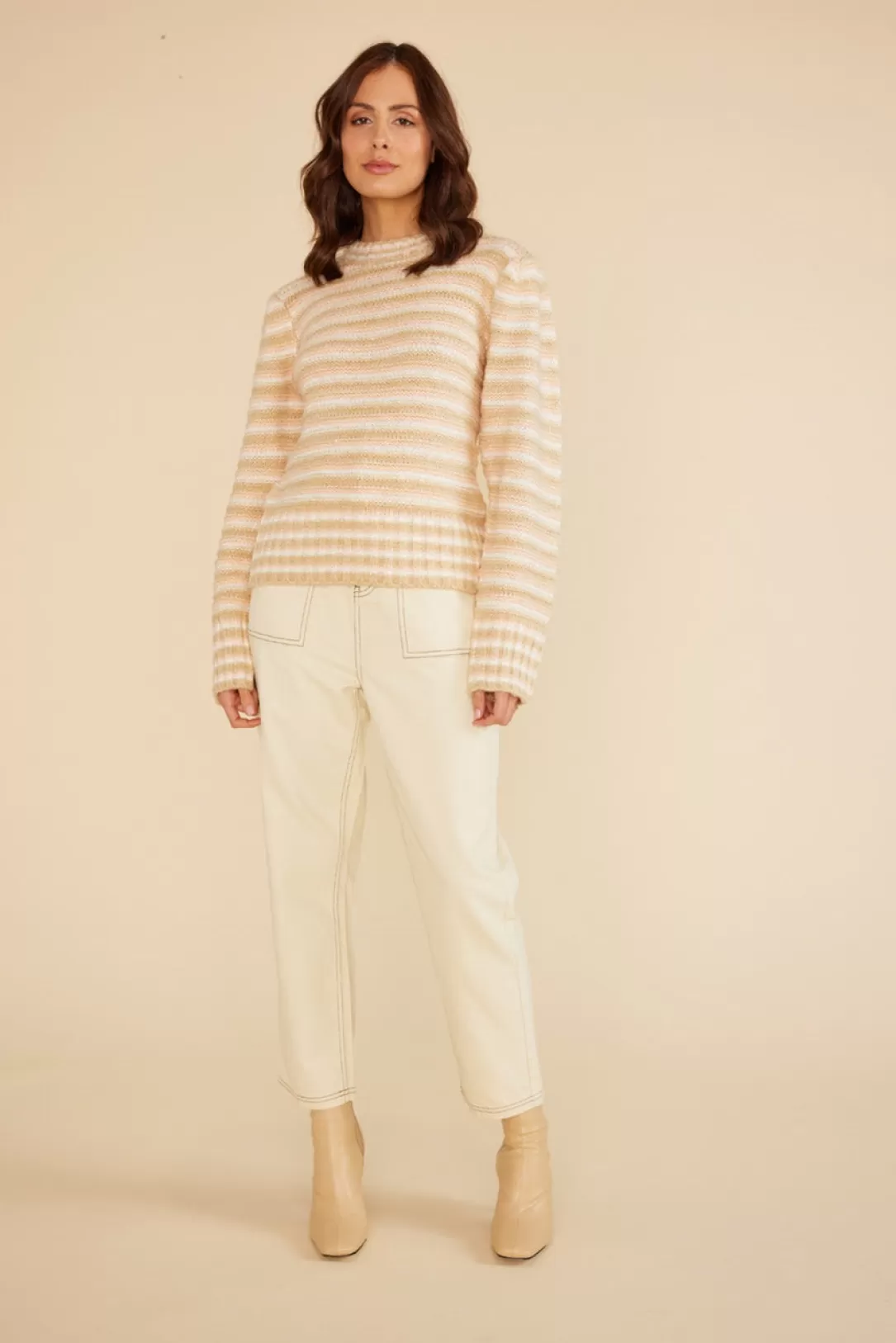 Women Minkpink Nora Stripe Jumper | Cream/Multi |