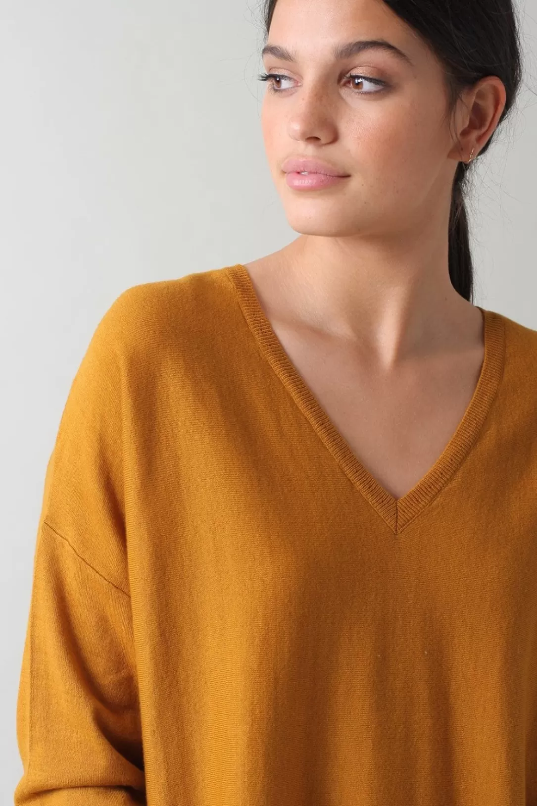 Women Indi & Cold Organic Cotton Sweater-Amber |