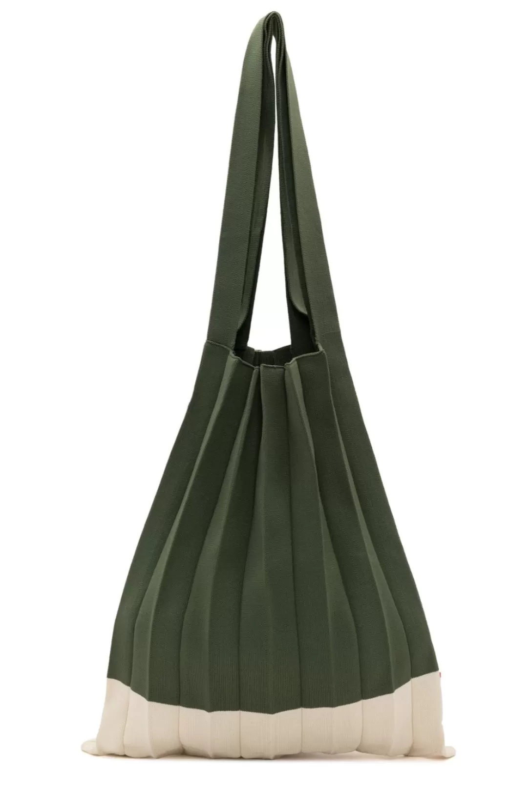 Women Colab Plisse Shopper Tote-Pistachio Cream |