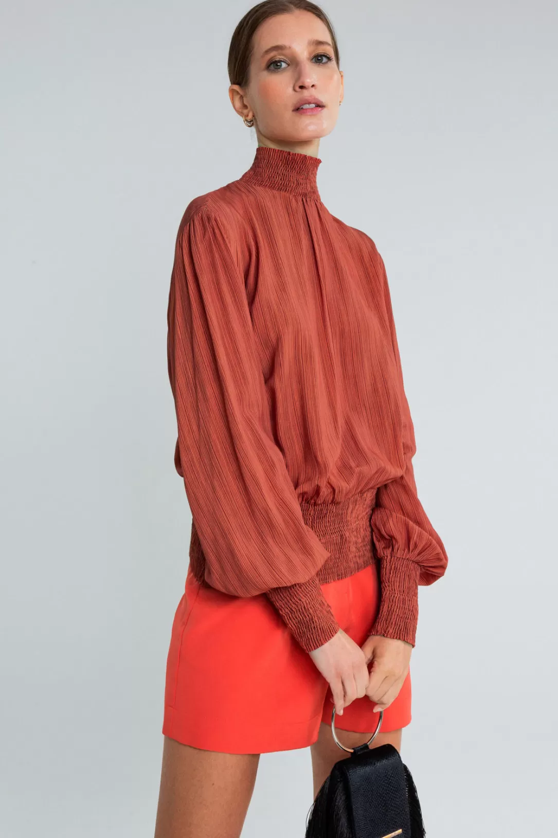 Women Lez a Lez Puffy Sleeve Blouse-Linhas |