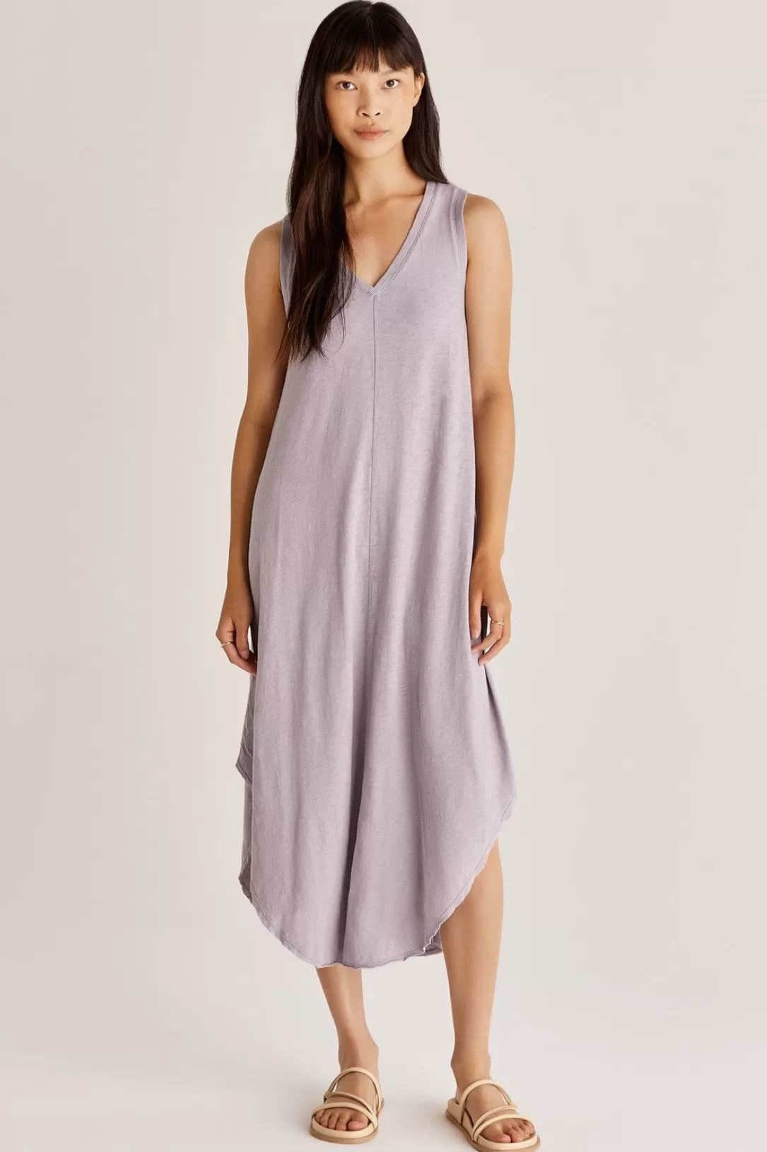 Women Z Supply Reverie Midi Dress-Lavender Ash |