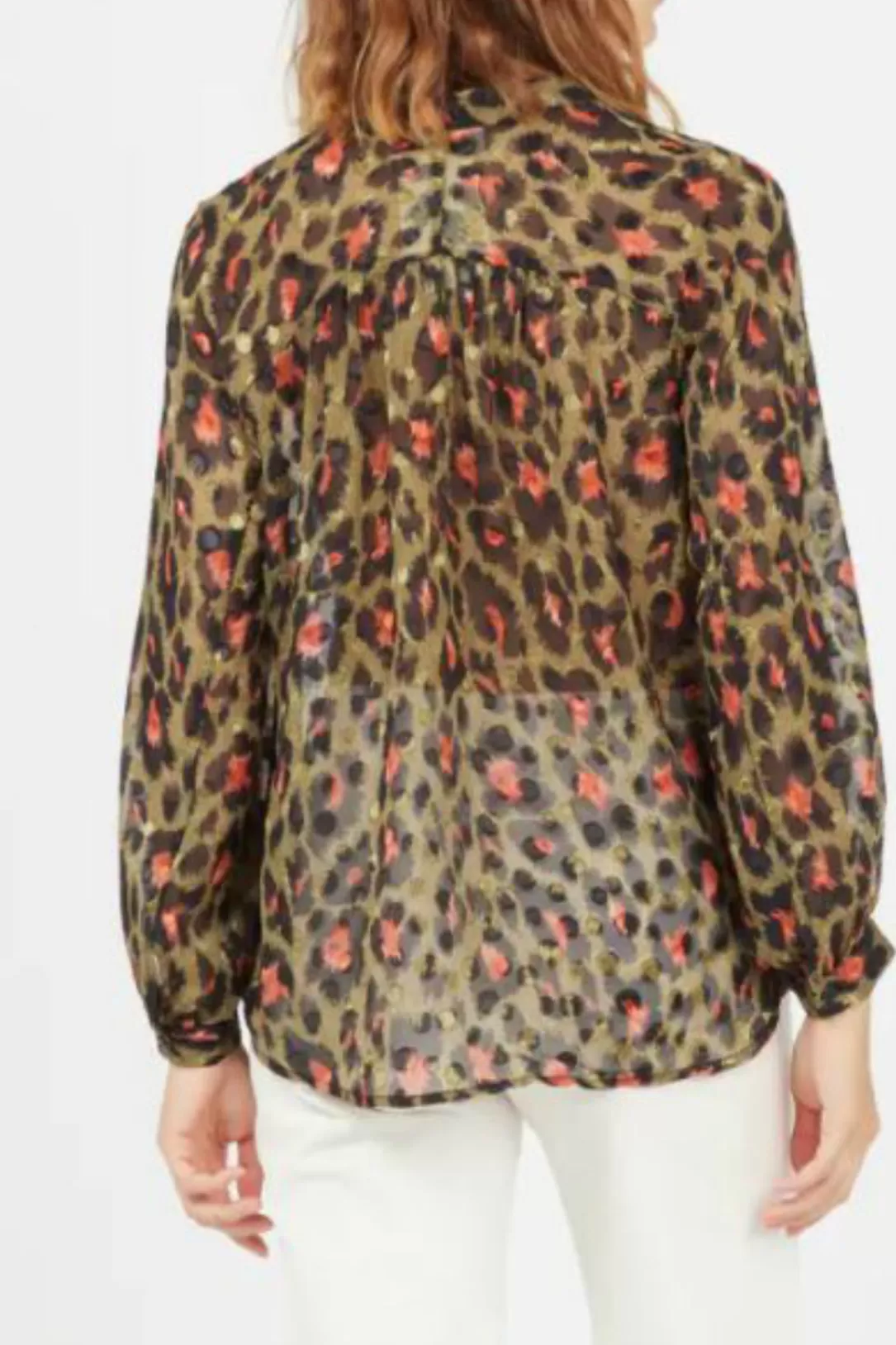 Women The Korner Round-Neck Leopard Print Top-Khaki |